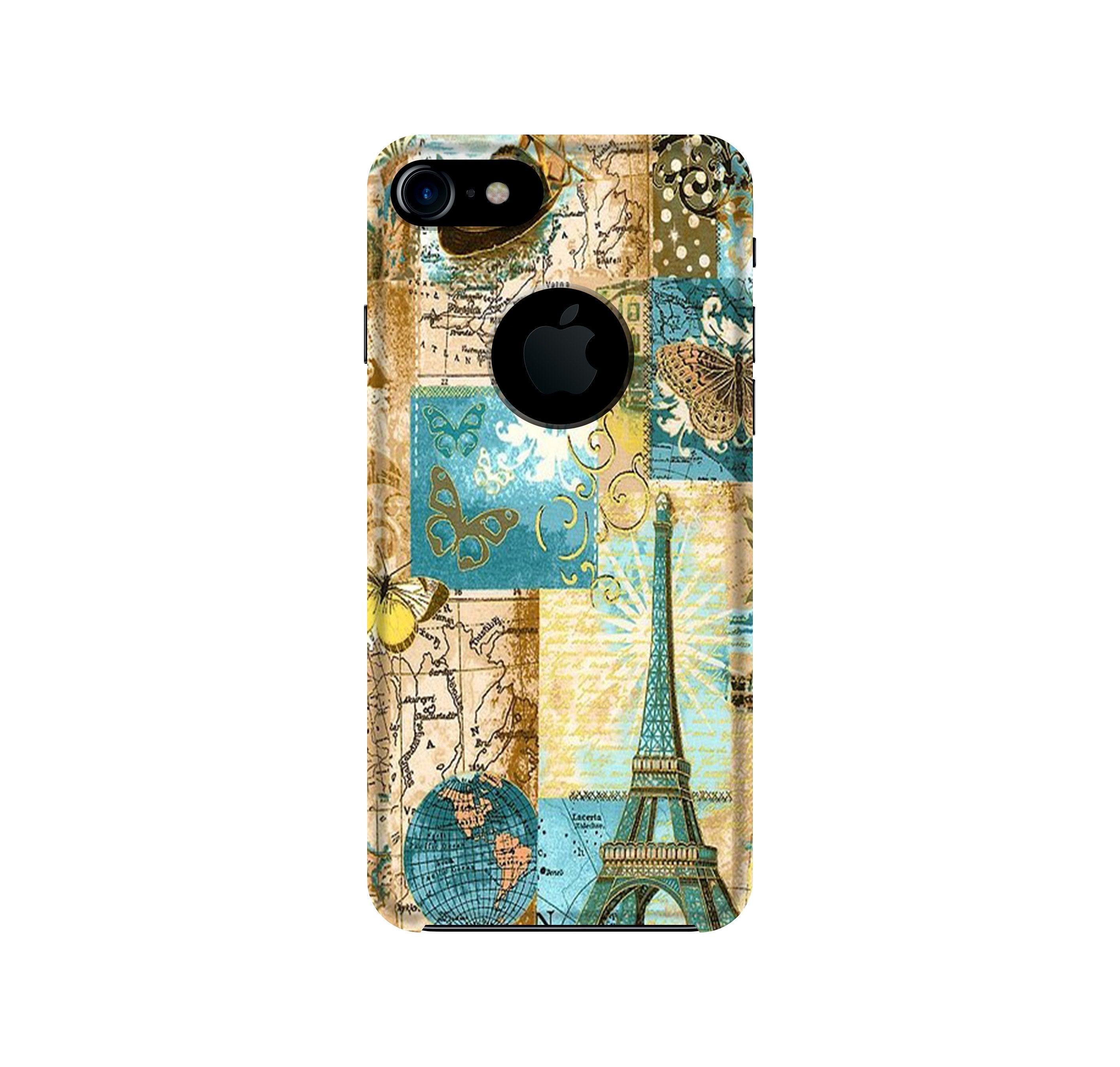 Travel Eiffel Tower Mobile Back Case for iPhone 7 logo cut (Design - 206) Travel Eiffel Tower Case for iPhone 7 logo cut (Design No. 206)