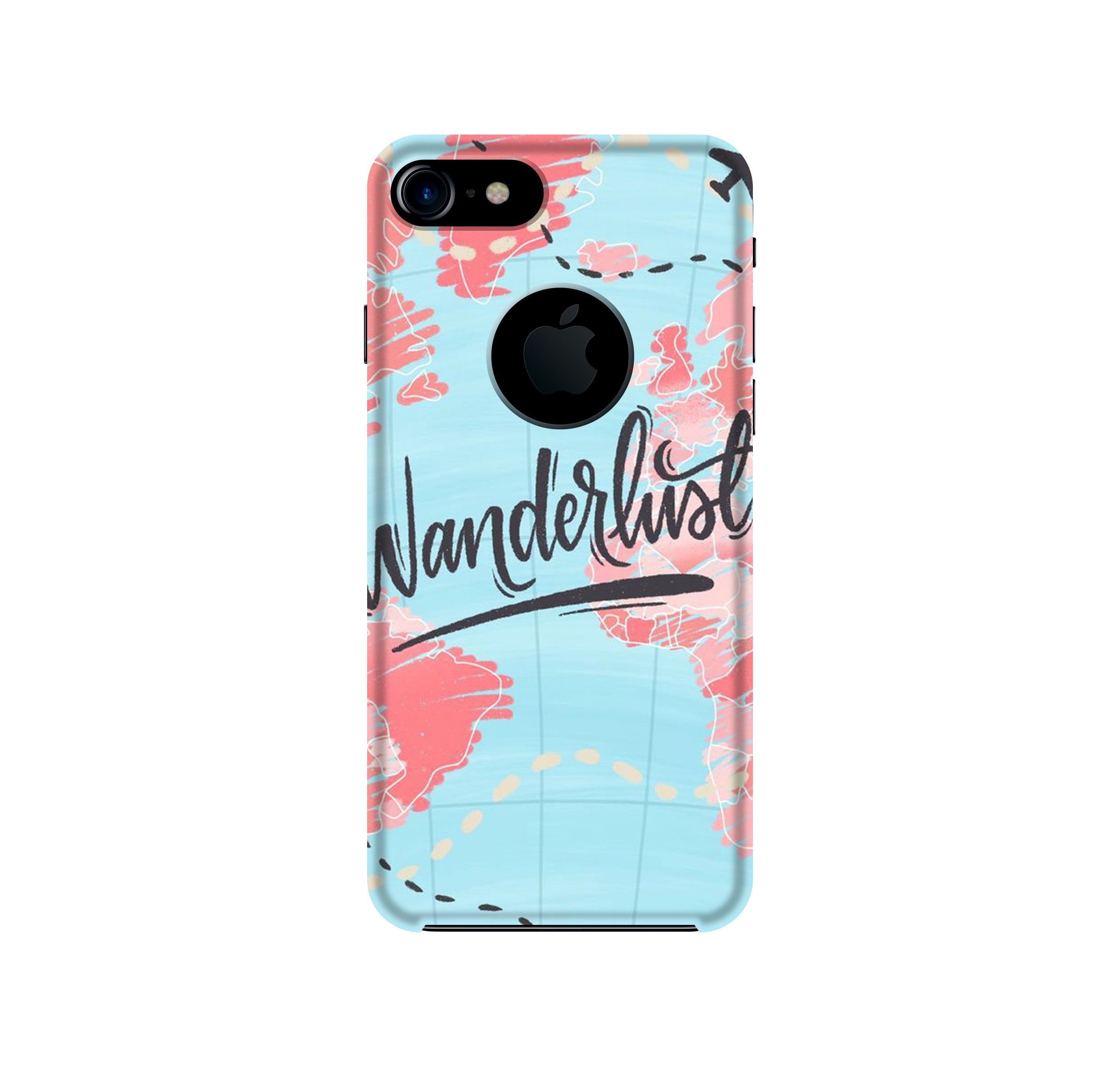 Wonderlust Travel Mobile Back Case for iPhone 7 logo cut (Design - 223) Wonderlust Travel Case for iPhone 7 logo cut (Design No. 223)