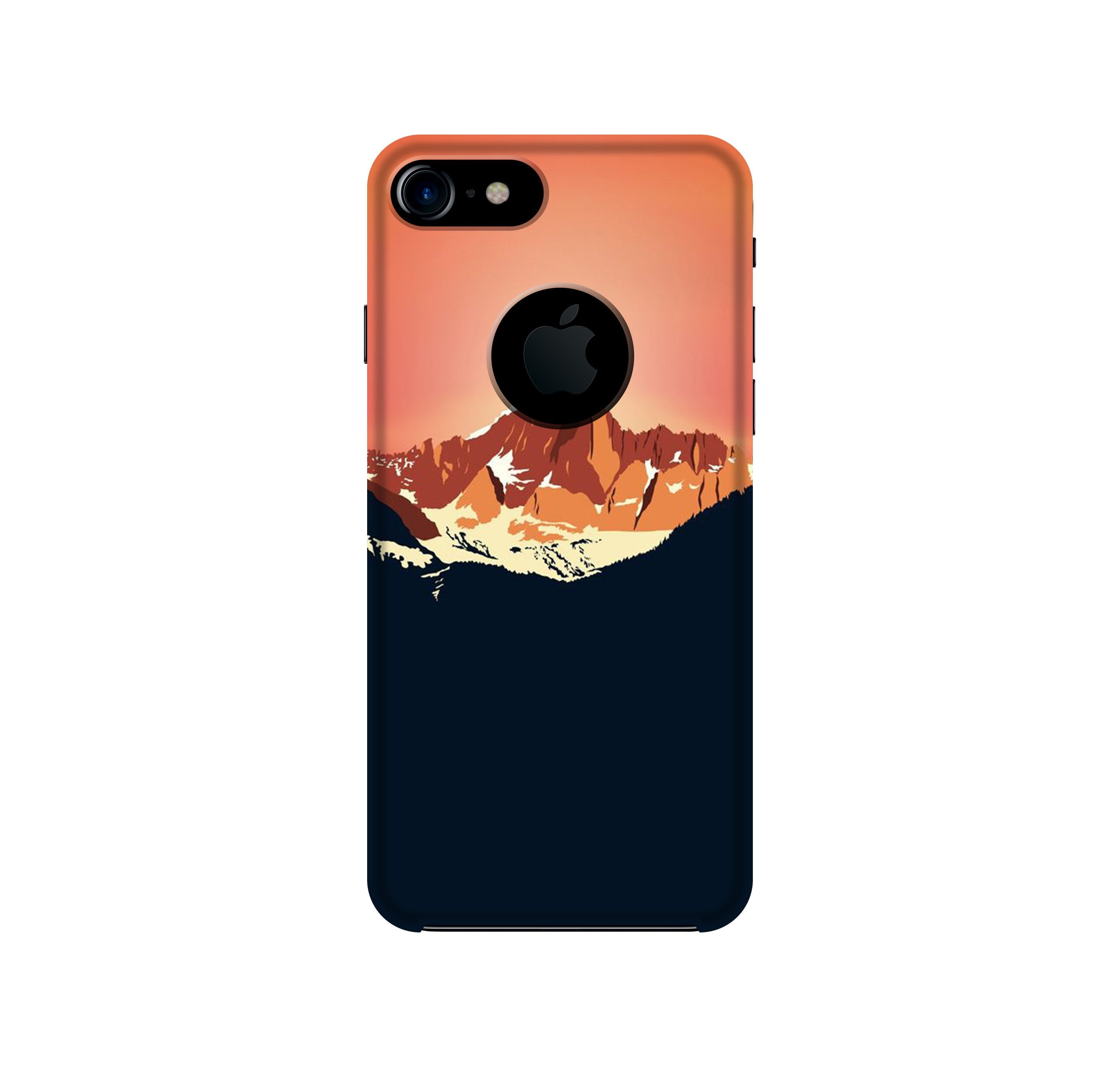 Mountains Mobile Back Case for iPhone 7 logo cut (Design - 227) Mountains Case for iPhone 7 logo cut (Design No. 227)