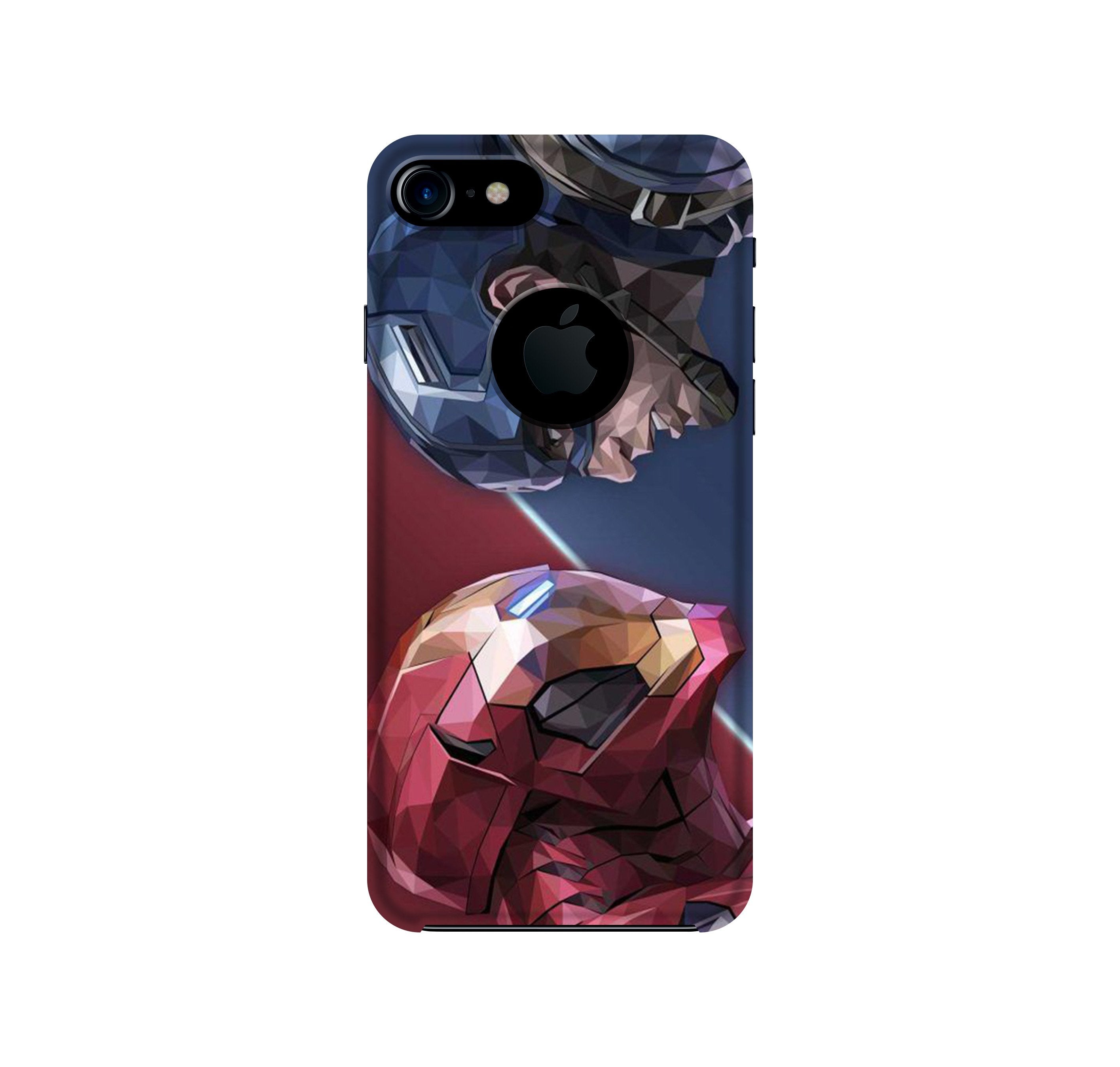 Ironman Captain America Mobile Back Case for iPhone 7 logo cut (Design - 245) Ironman Captain America Case for iPhone 7 logo cut (Design No. 245)