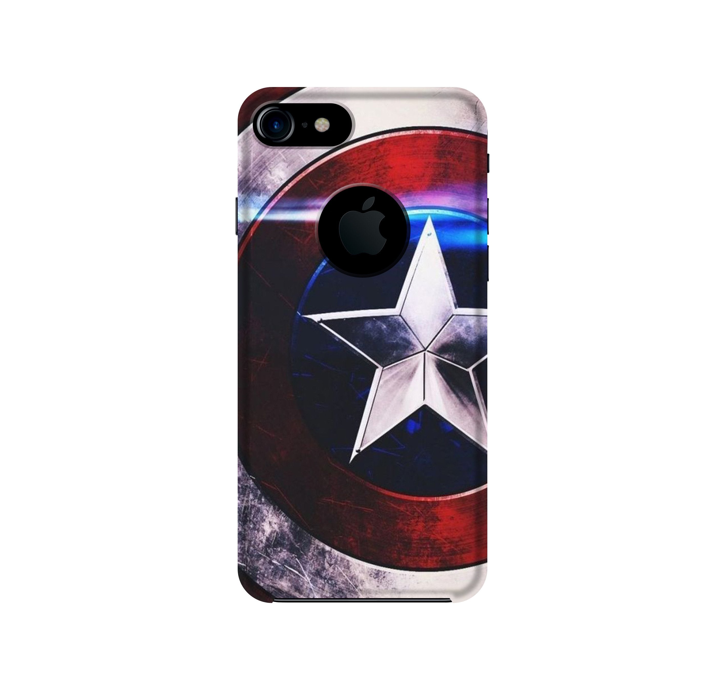 Captain America Shield Mobile Back Case for iPhone 7 logo cut (Design - 250) Captain America Shield Case for iPhone 7 logo cut (Design No. 250)