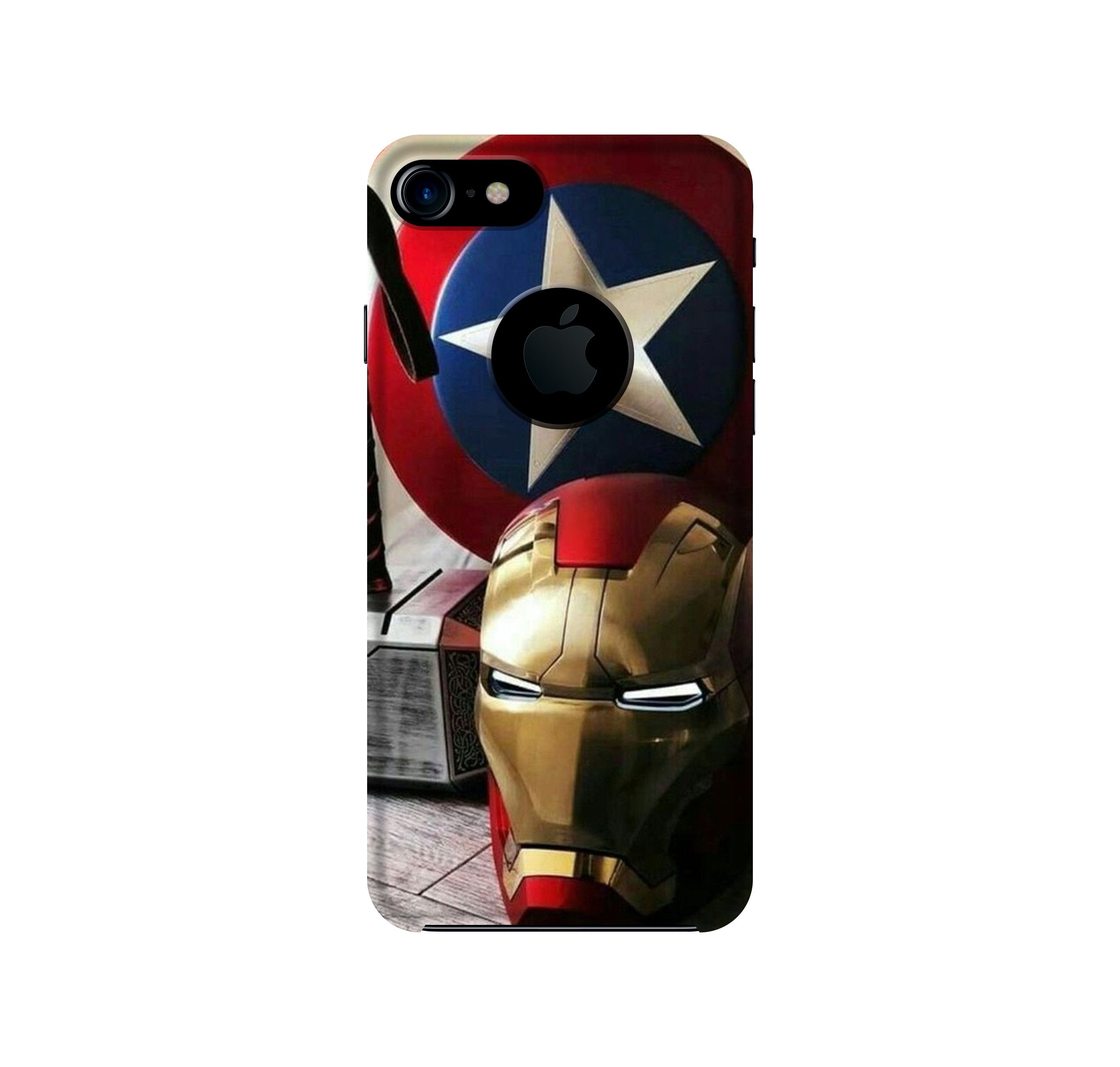 Ironman Captain America Mobile Back Case for iPhone 7 logo cut (Design - 254) Ironman Captain America Case for iPhone 7 logo cut (Design No. 254)