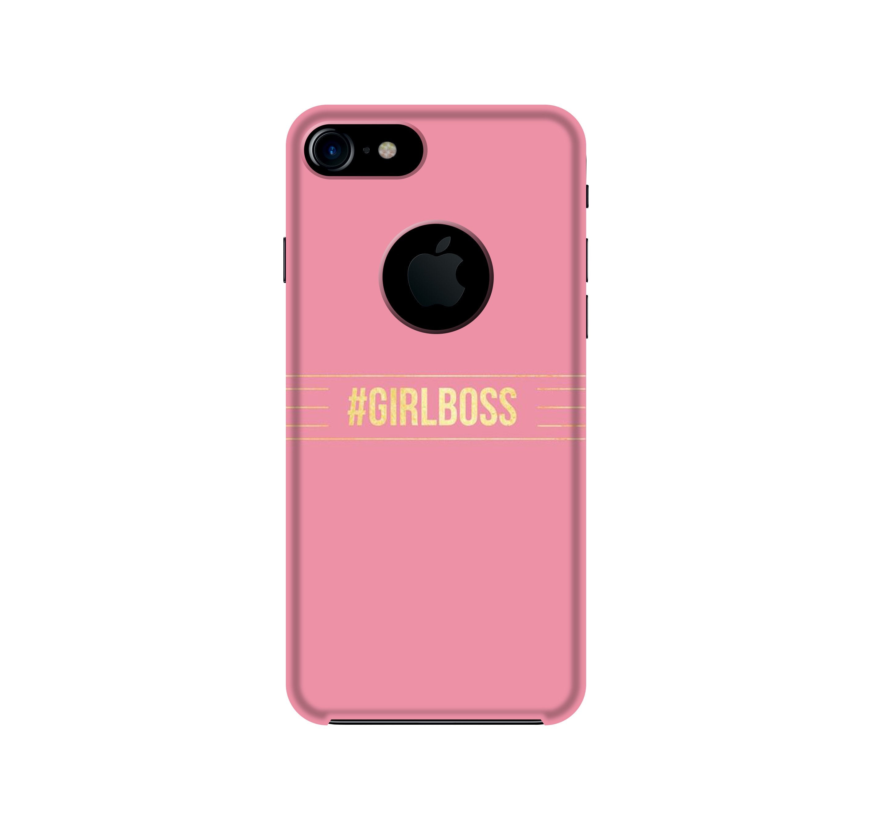 Girl Boss Pink Mobile Back Case for iPhone 7 logo cut (Design - 263) Girl Boss Pink Case for iPhone 7 logo cut (Design No. 263)