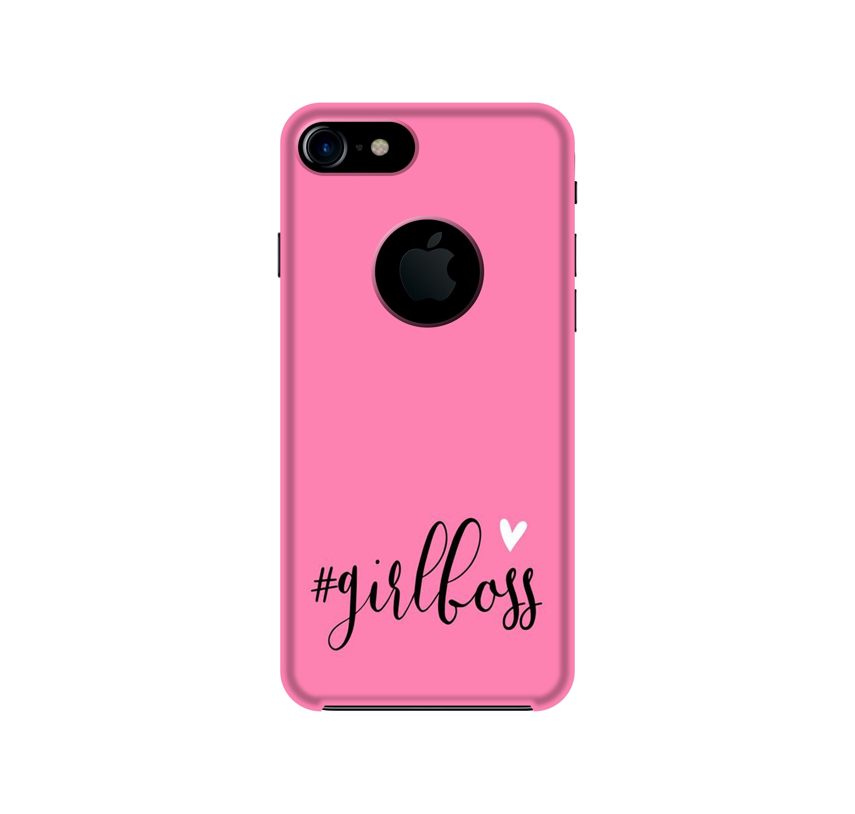 Girl Boss Pink Mobile Back Case for iPhone 7 logo cut (Design - 269) Girl Boss Pink Case for iPhone 7 logo cut (Design No. 269)