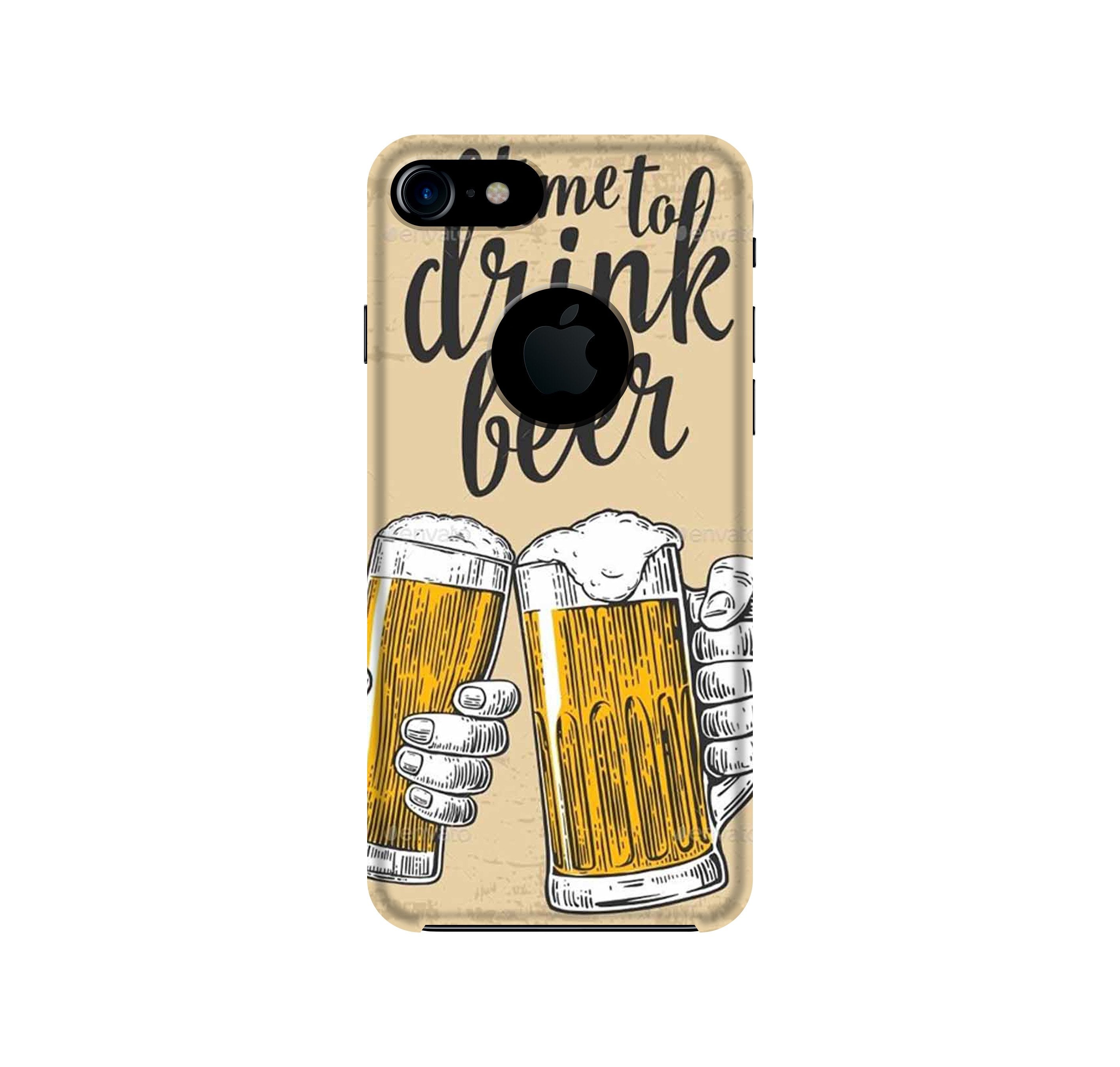 Drink Beer Mobile Back Case for iPhone 7 Logo Cut (Design - 328) Drink Beer Mobile Back Case for iPhone 7 Logo Cut (Design - 328)