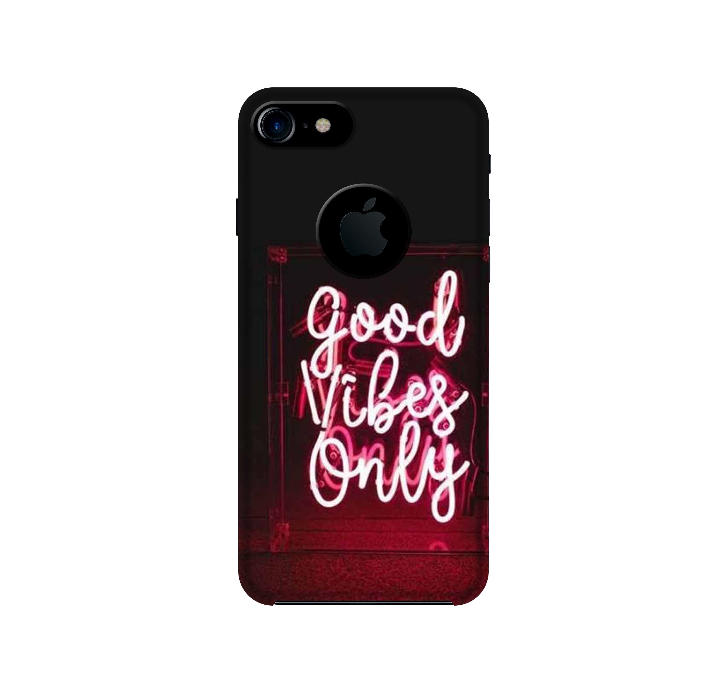 Good Vibes Only Mobile Back Case for iPhone 7 Logo Cut (Design - 354) Good Vibes Only Mobile Back Case for iPhone 7 Logo Cut (Design - 354)