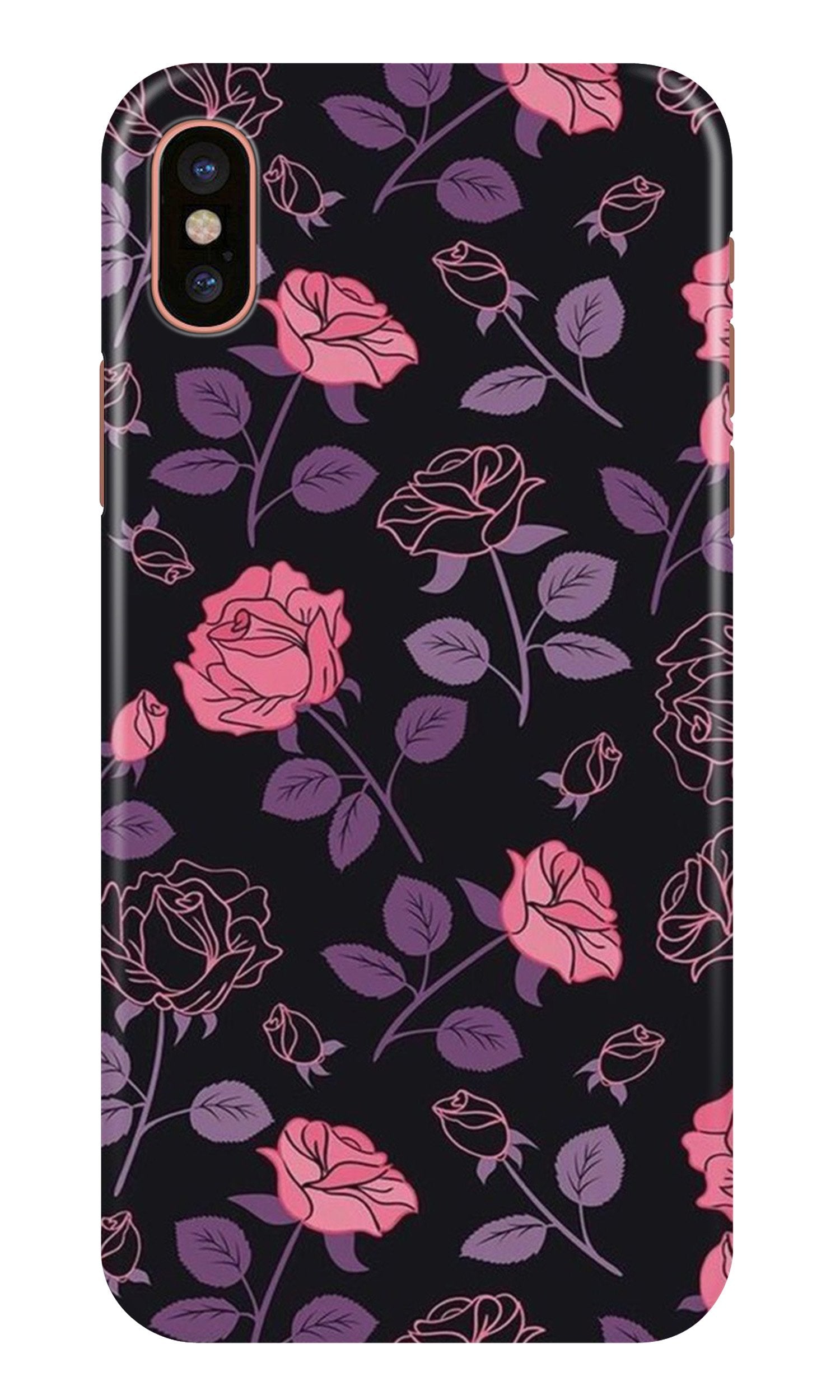 Rose Pattern Mobile Back Case for iPhone X (Design - 2) Rose Pattern Case for iPhone X