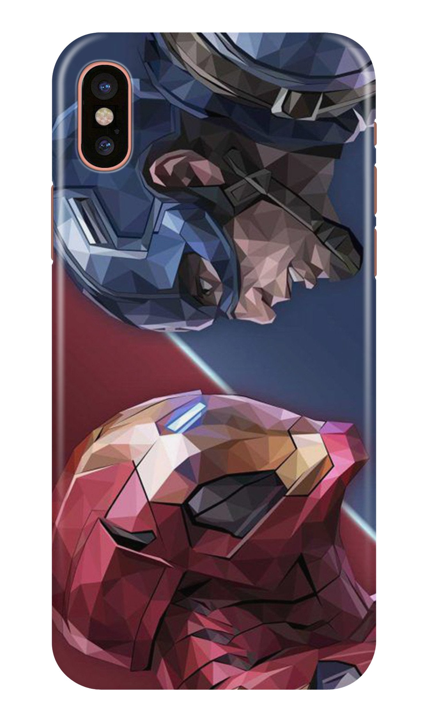Ironman Captain America Mobile Back Case for iPhone X (Design - 245) Ironman Captain America Case for iPhone X (Design No. 245)