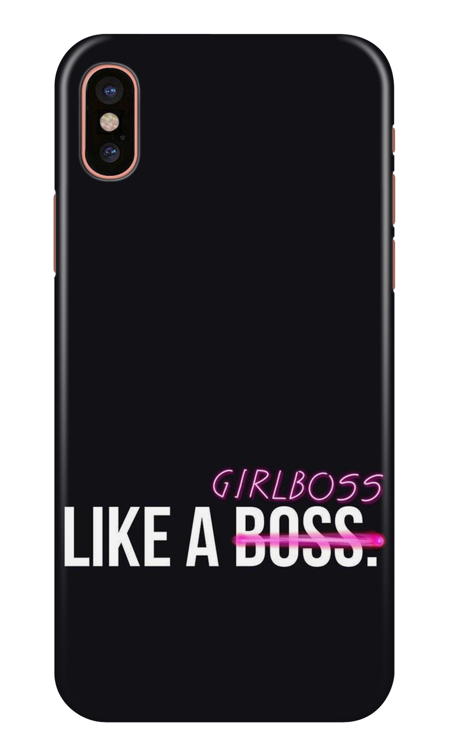 Like a Girl Boss Mobile Back Case for iPhone X (Design - 265) Like a Girl Boss Case for iPhone X (Design No. 265)