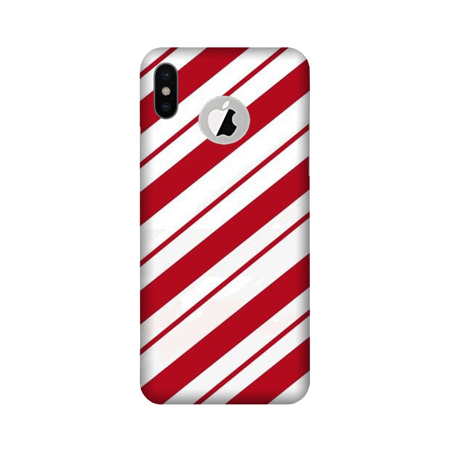 Red White Mobile Back Case for iPhone X logo cut (Design - 44) Red White Case for iPhone X logo cut