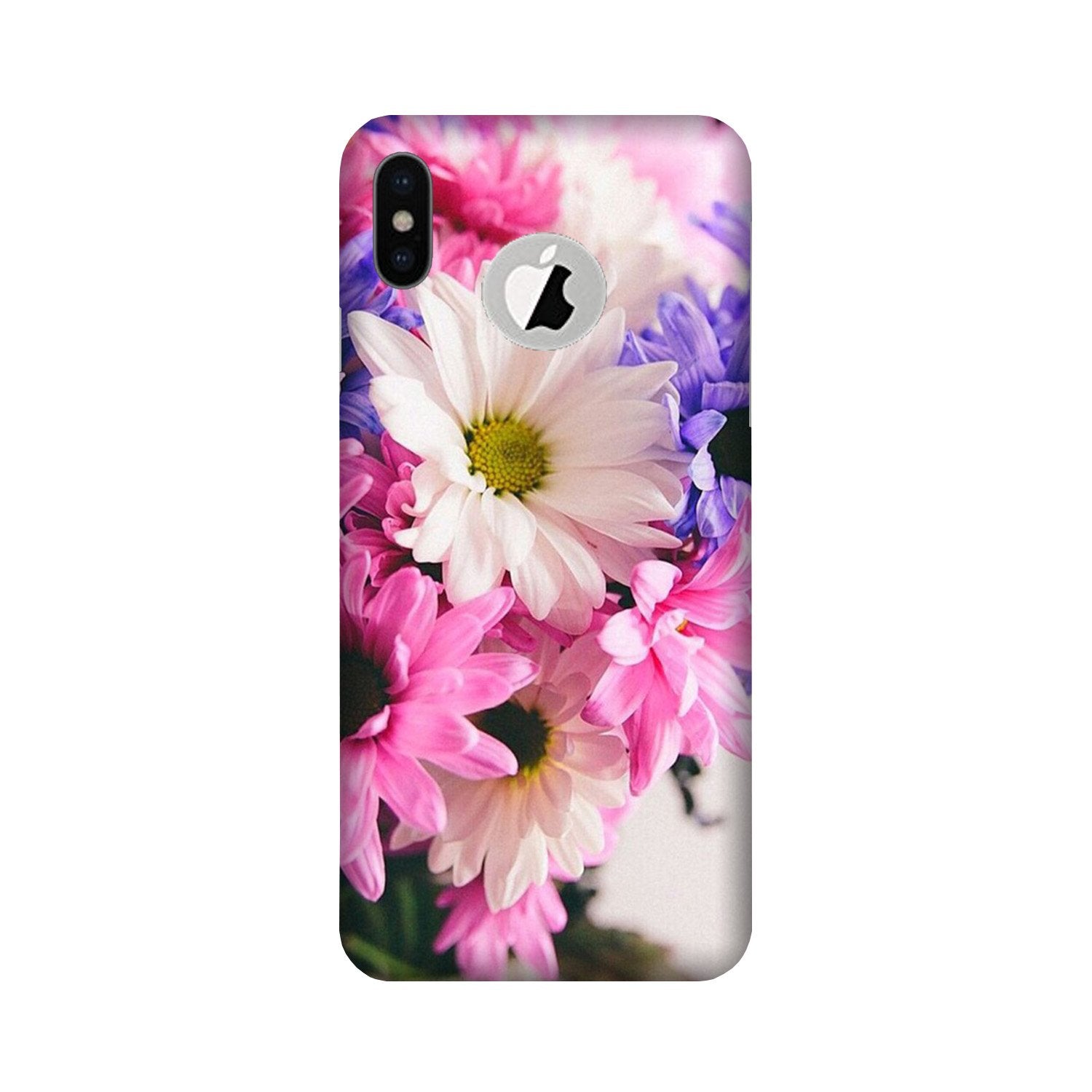 Coloful Daisy Mobile Back Case for iPhone X logo cut (Design - 73) Coloful Daisy Case for iPhone X logo cut