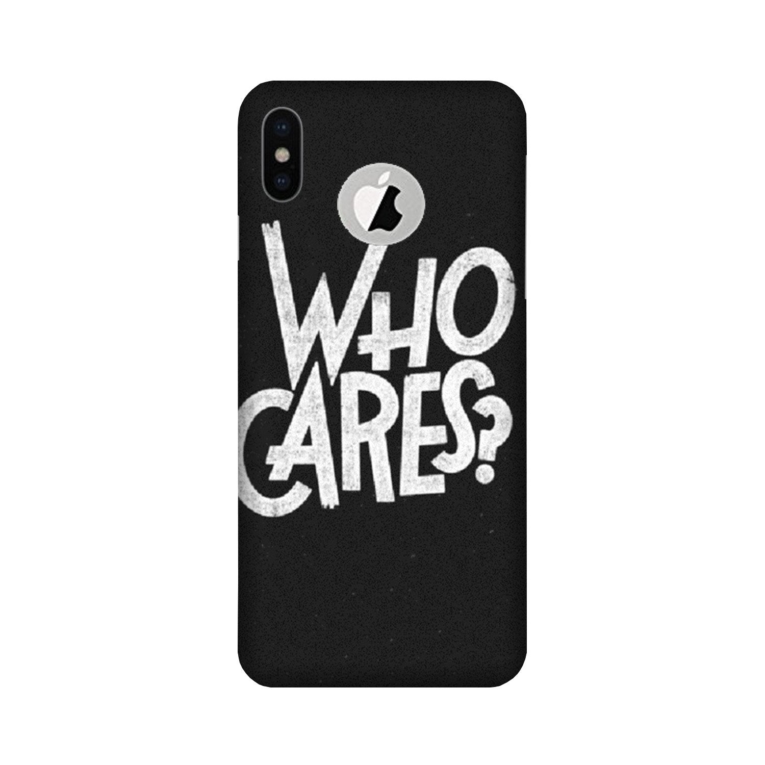 Who Cares Mobile Back Case for iPhone X logo cut (Design - 94) Who Cares Case for iPhone X logo cut
