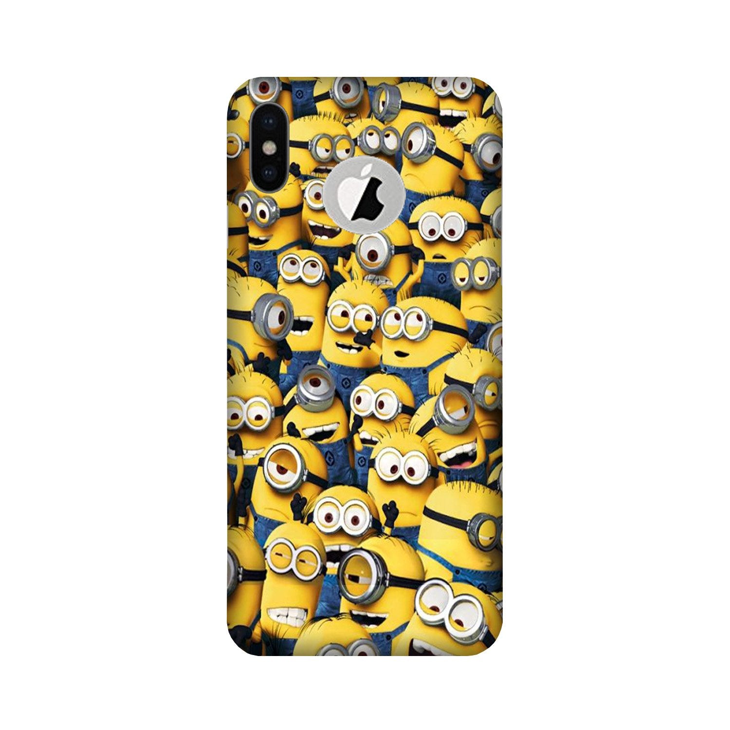 Minions Mobile Back Case for iPhone X logo cut (Design - 126) Minions Case for iPhone X logo cut (Design - 126)