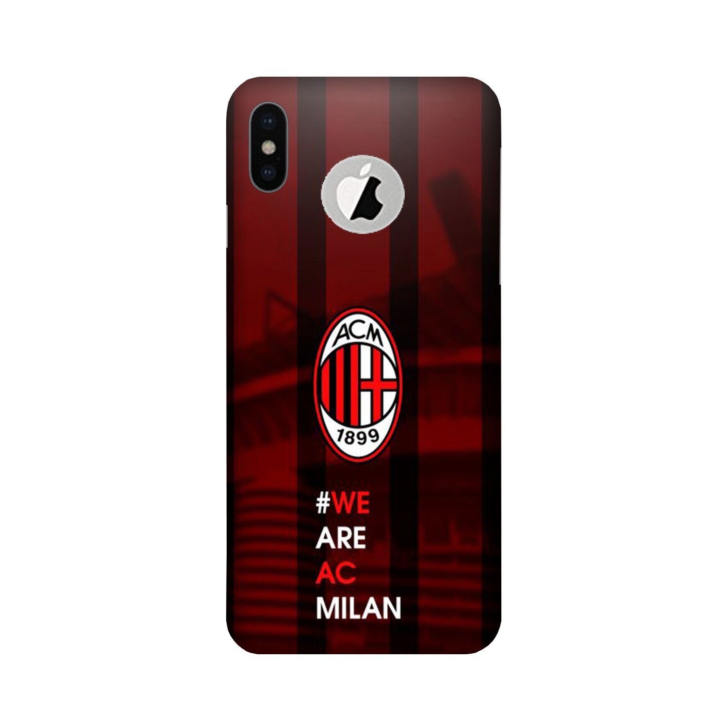 AC Milan Mobile Back Case for iPhone X logo cut (Design - 155) AC Milan Case for iPhone X logo cut (Design - 155)