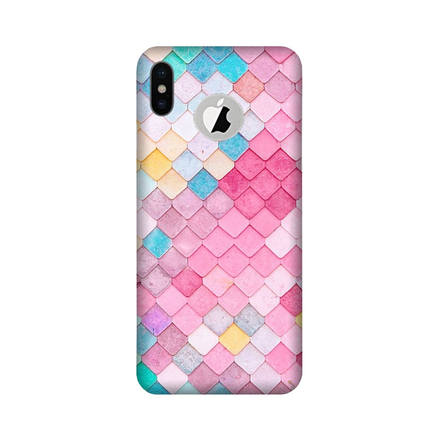 Pink Pattern Mobile Back Case for iPhone X logo cut (Design - 215) Pink Pattern Case for iPhone X logo cut (Design No. 215)