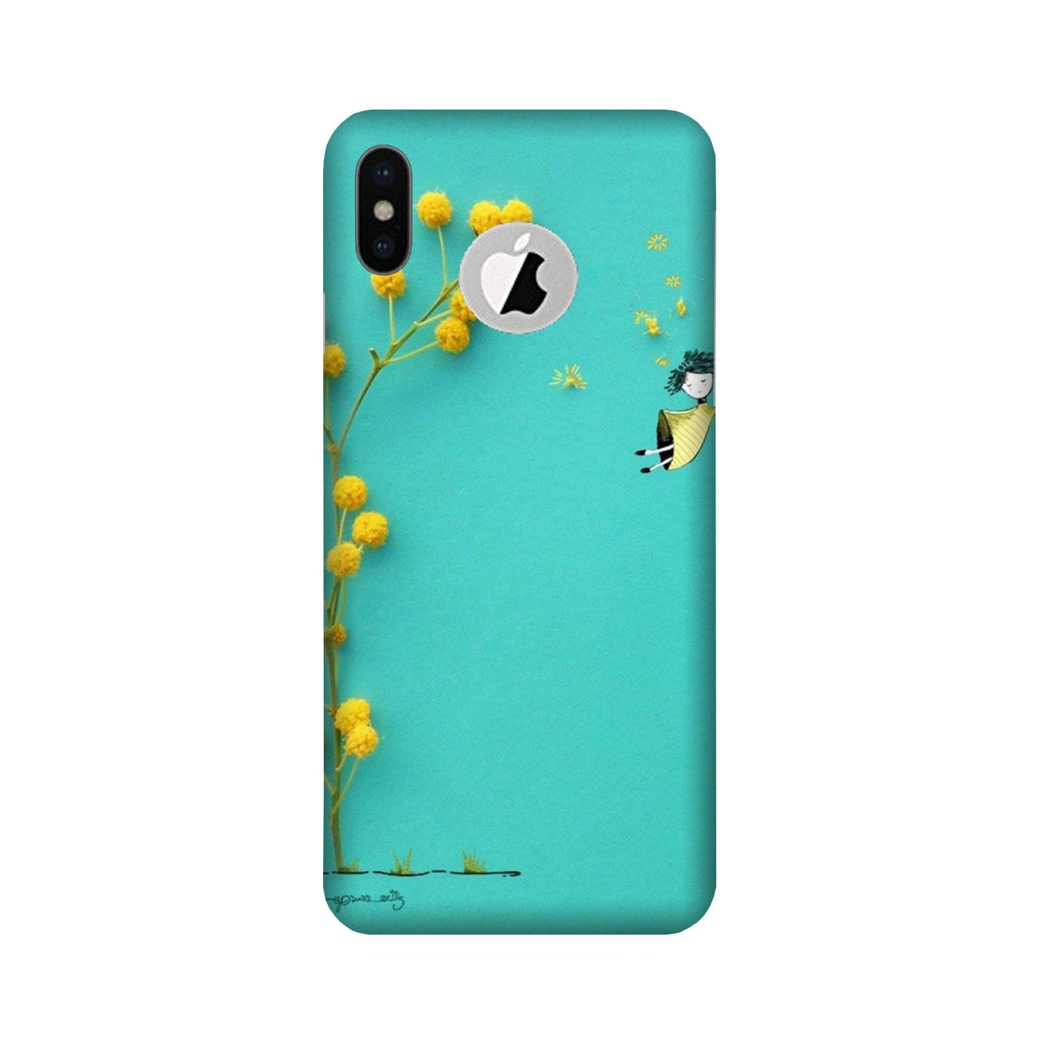 Flowers Girl Mobile Back Case for iPhone X logo cut (Design - 216) Flowers Girl Case for iPhone X logo cut (Design No. 216)