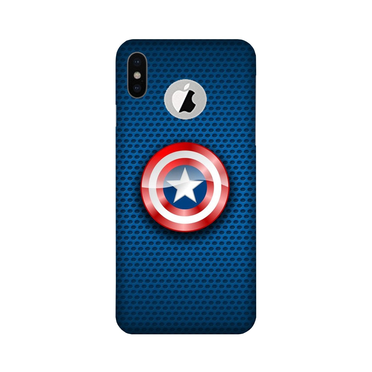 Captain America Shield Mobile Back Case for iPhone X logo cut (Design - 253) Captain America Shield Case for iPhone X logo cut (Design No. 253)
