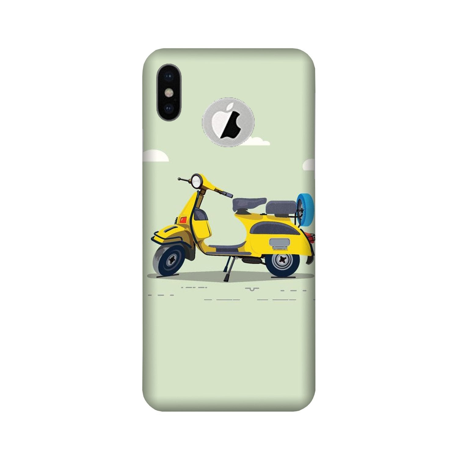 Vintage Scooter Mobile Back Case for iPhone X logo cut (Design - 260) Vintage Scooter Case for iPhone X logo cut (Design No. 260)