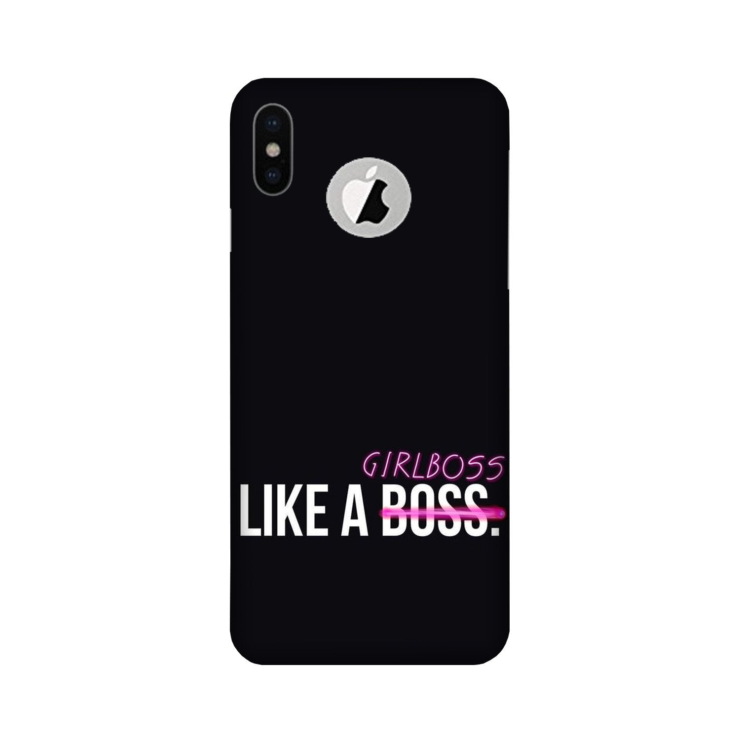 Like a Girl Boss Mobile Back Case for iPhone X logo cut (Design - 265) Like a Girl Boss Case for iPhone X logo cut (Design No. 265)