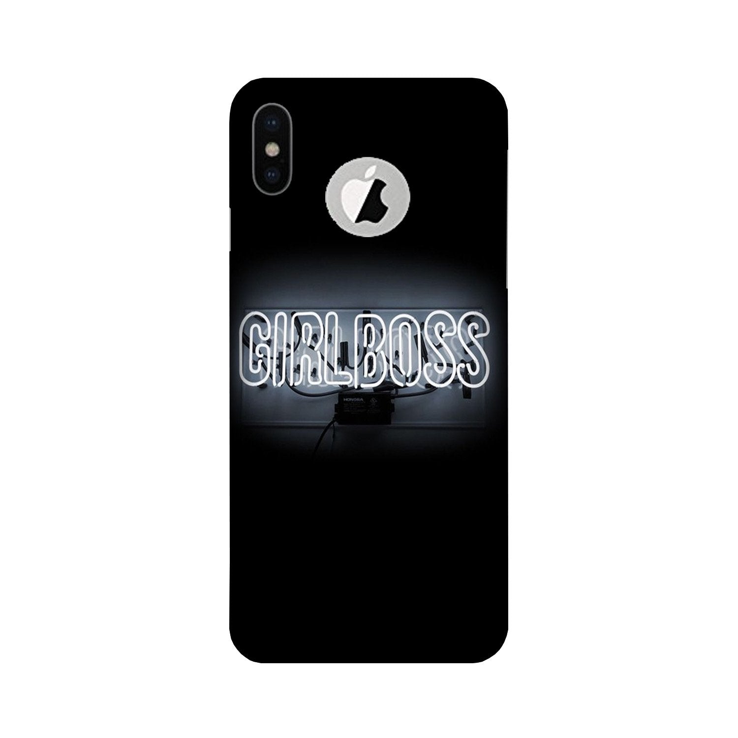 Girl Boss Black Mobile Back Case for iPhone X logo cut (Design - 268) Girl Boss Black Case for iPhone X logo cut (Design No. 268)