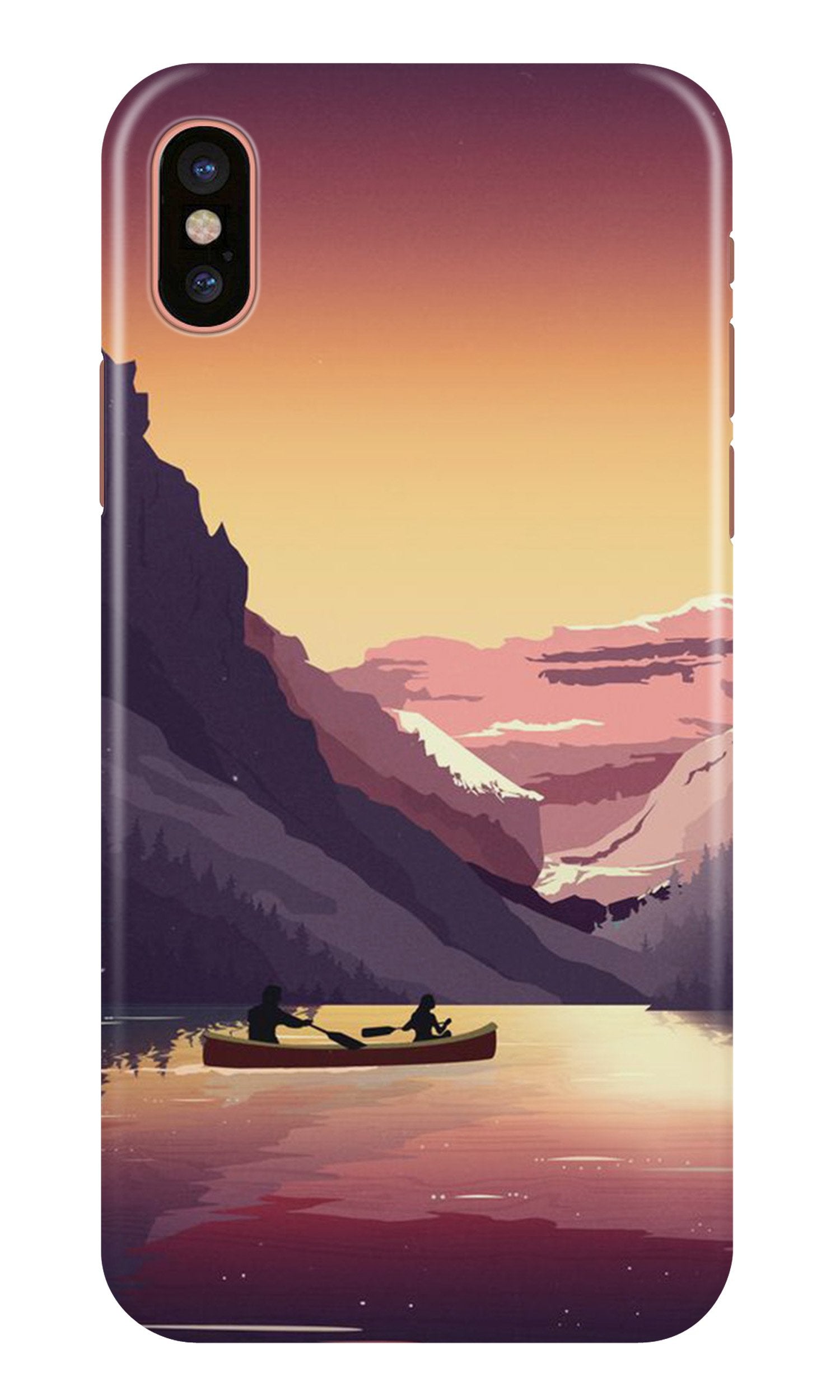 Mountains Boat Mobile Back Case for iPhone Xr (Design - 181) Mountains Boat Case for iPhone Xr (Design - 181)