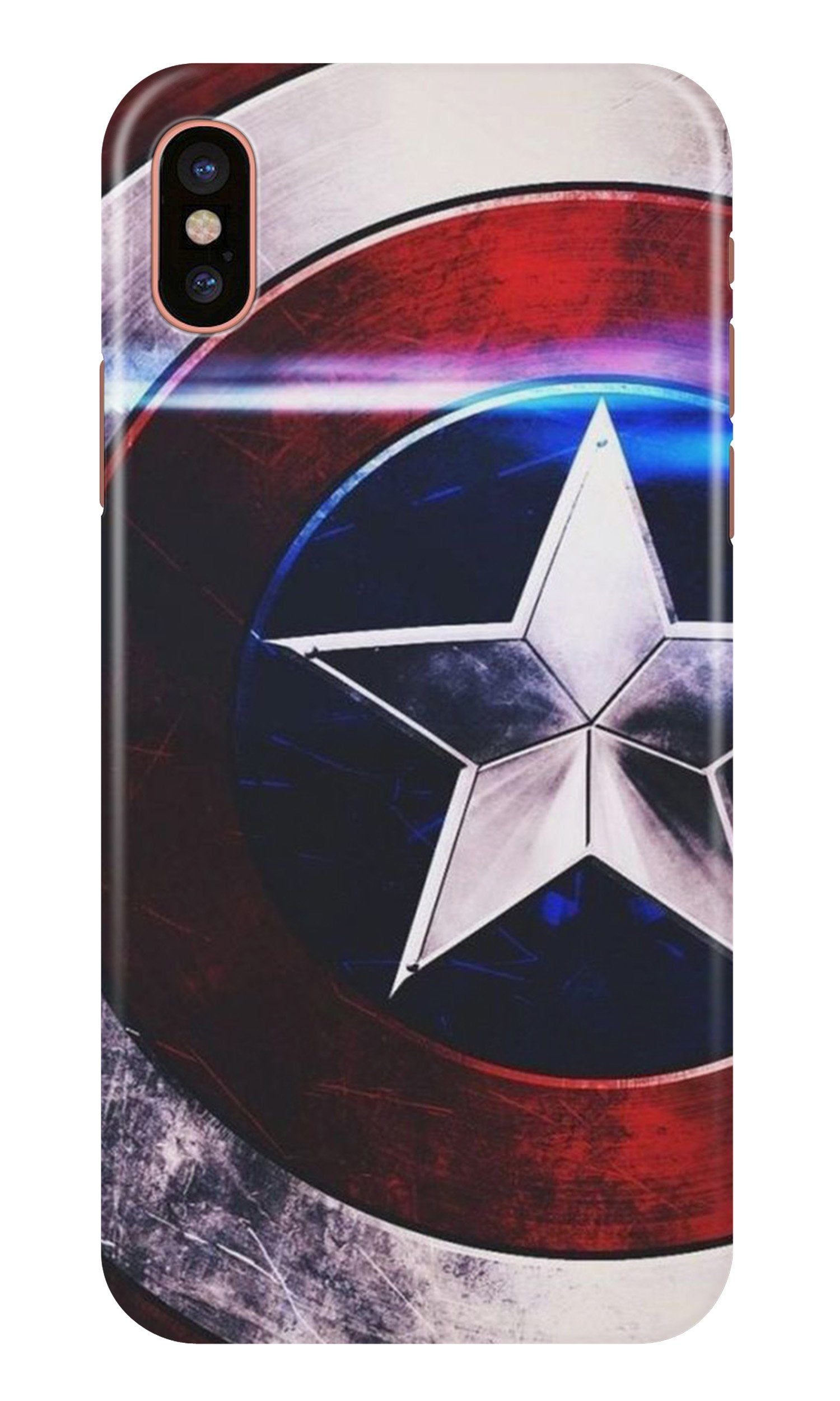 Captain America Shield Mobile Back Case for iPhone Xr (Design - 250) Captain America Shield Case for iPhone Xr (Design No. 250)