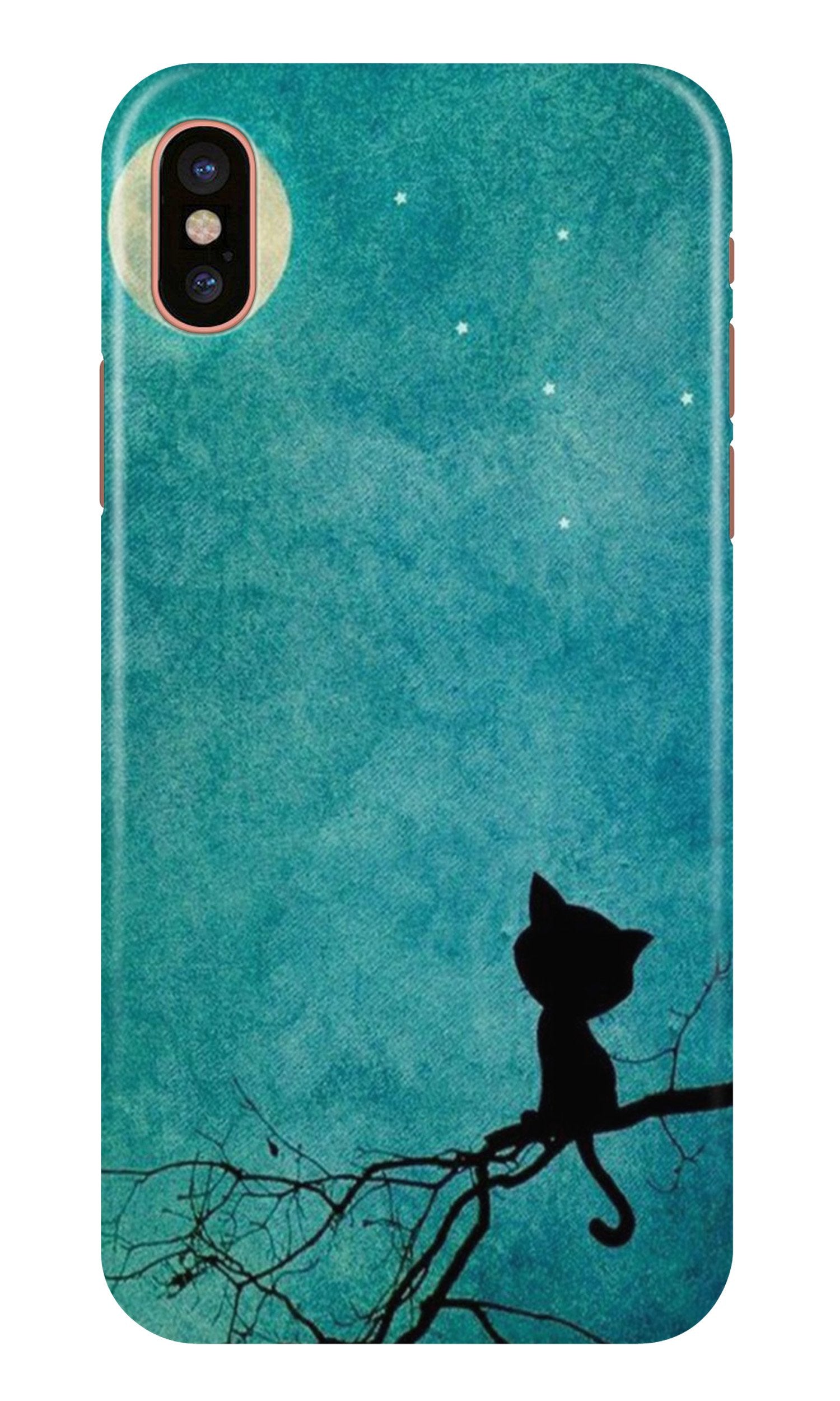 Moon cat Mobile Back Case for iPhone Xs (Design - 70) Moon cat Case for iPhone Xs