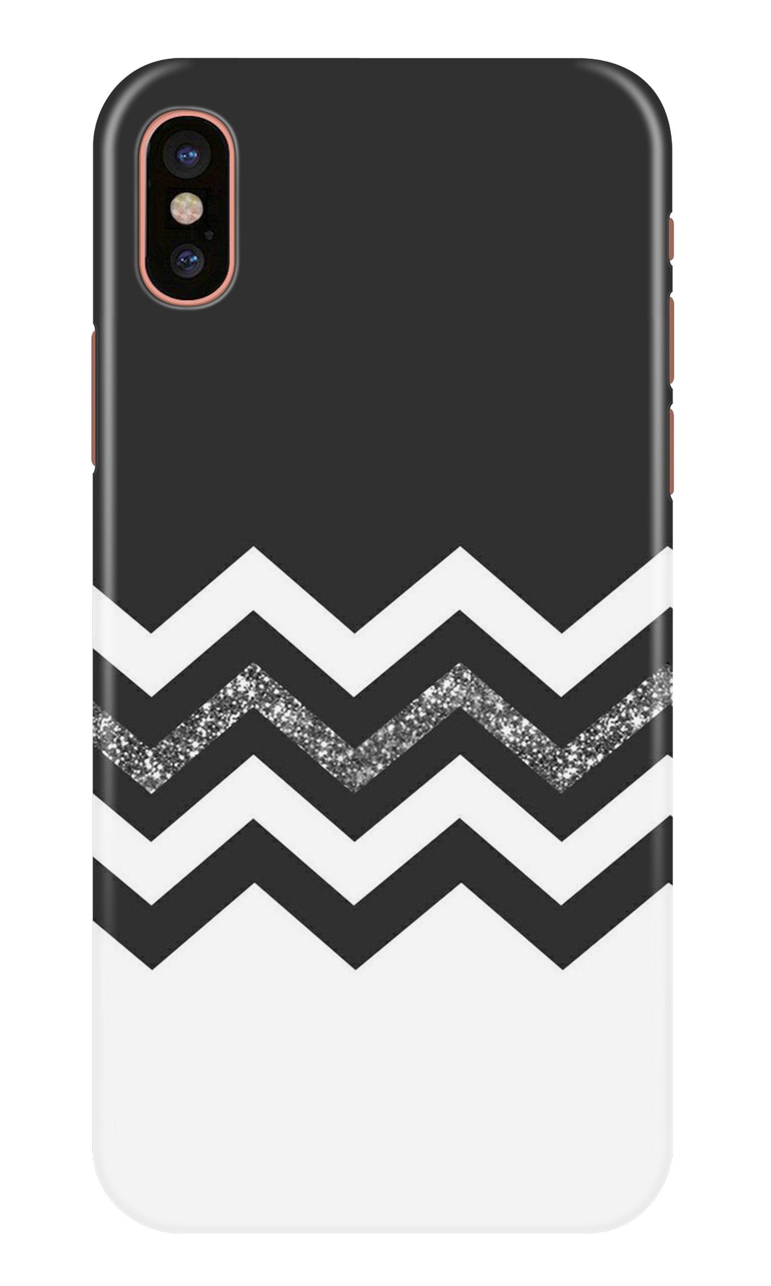 Black white Pattern2Mobile Back Case for iPhone Xs (Design - 83) Black white Pattern2Case for iPhone Xs