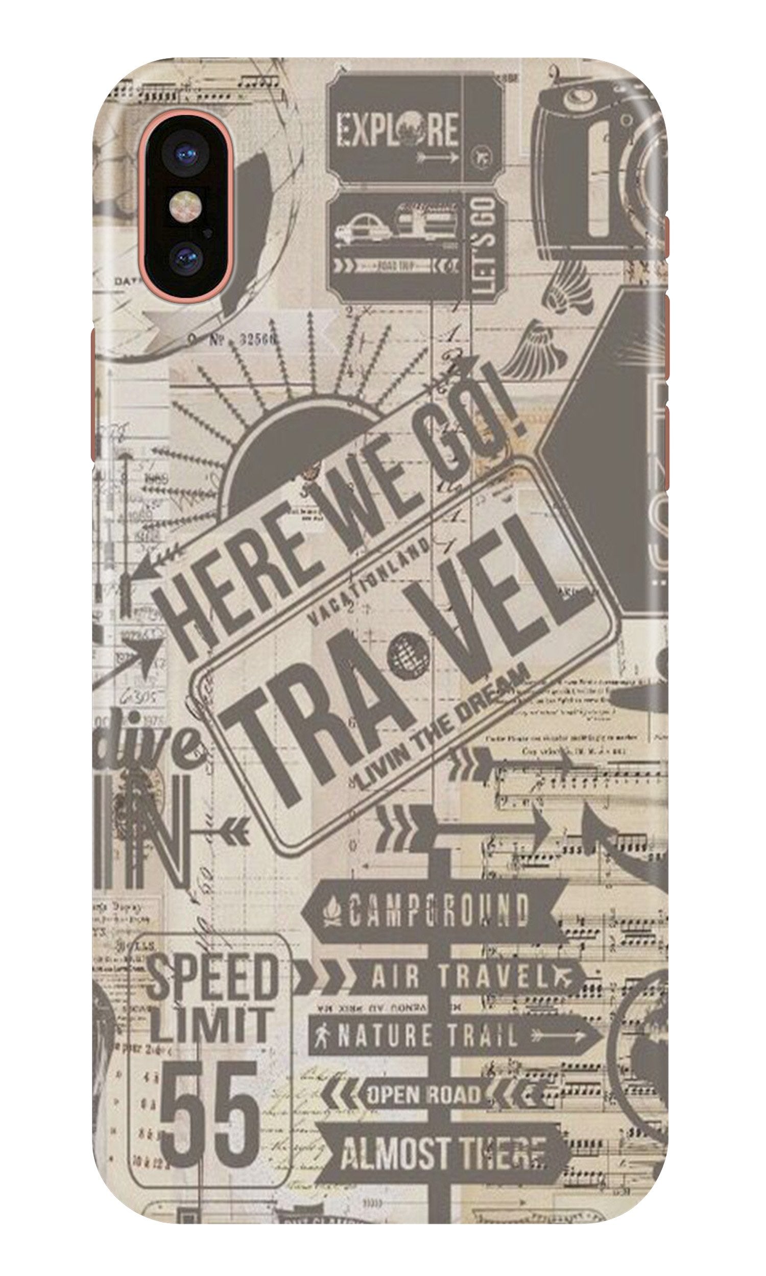 Travel Mobile Back Case for iPhone Xs (Design - 104) Travel Case for iPhone Xs (Design - 104)