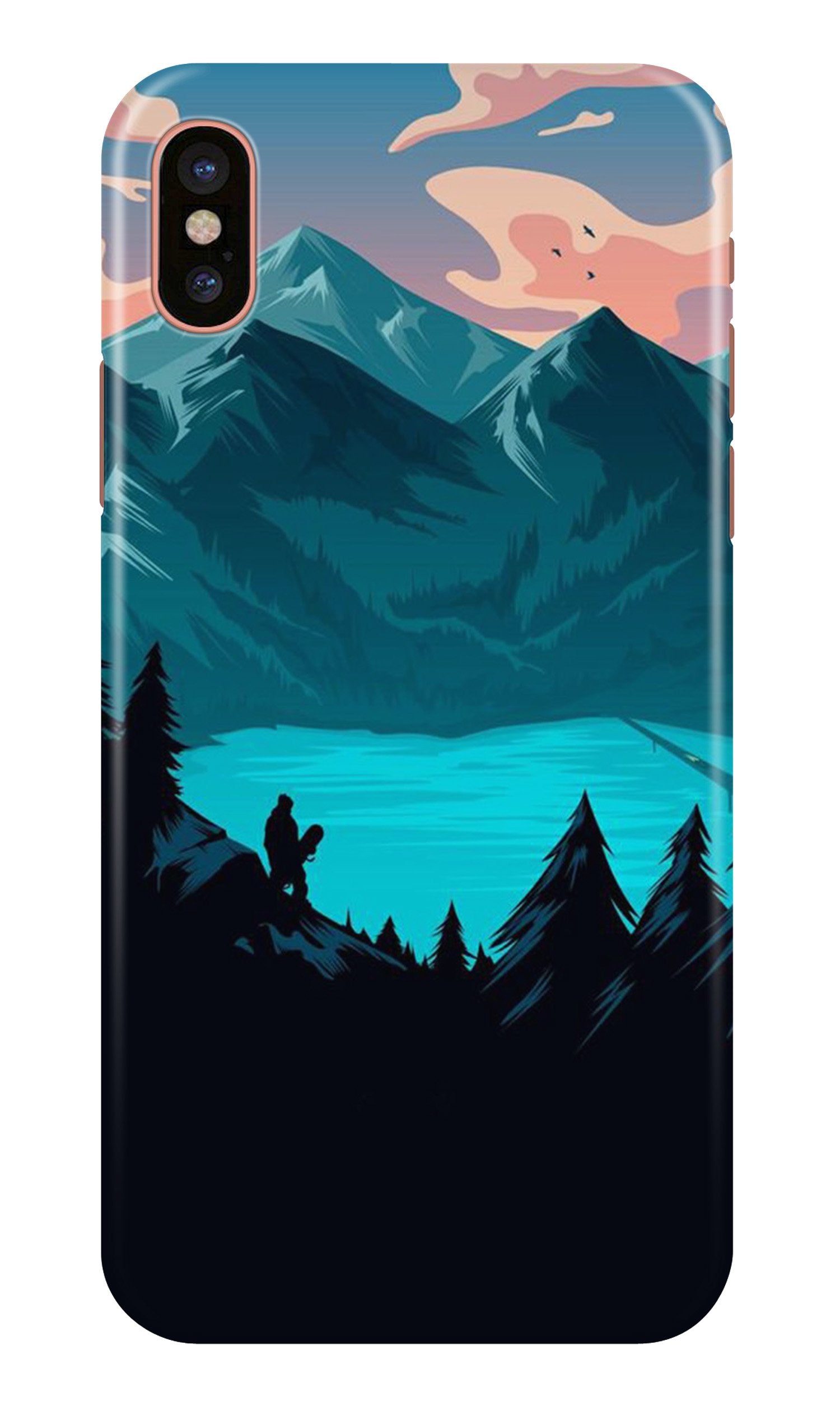 Mountains Mobile Back Case for iPhone Xs (Design - 186) Mountains Case for iPhone Xs (Design - 186)