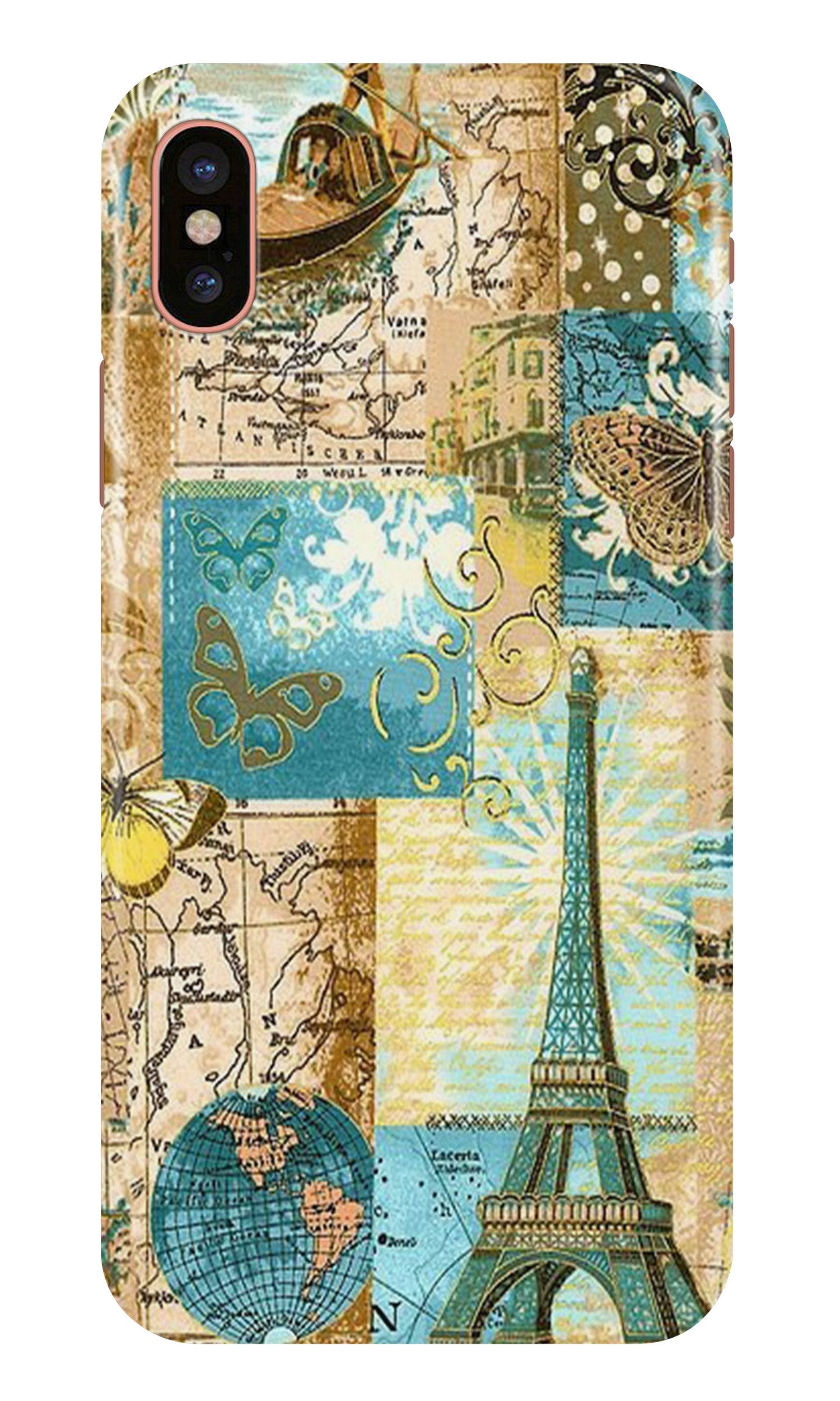 Travel Eiffel Tower Mobile Back Case for iPhone Xs (Design - 206) Travel Eiffel Tower Case for iPhone Xs (Design No. 206)