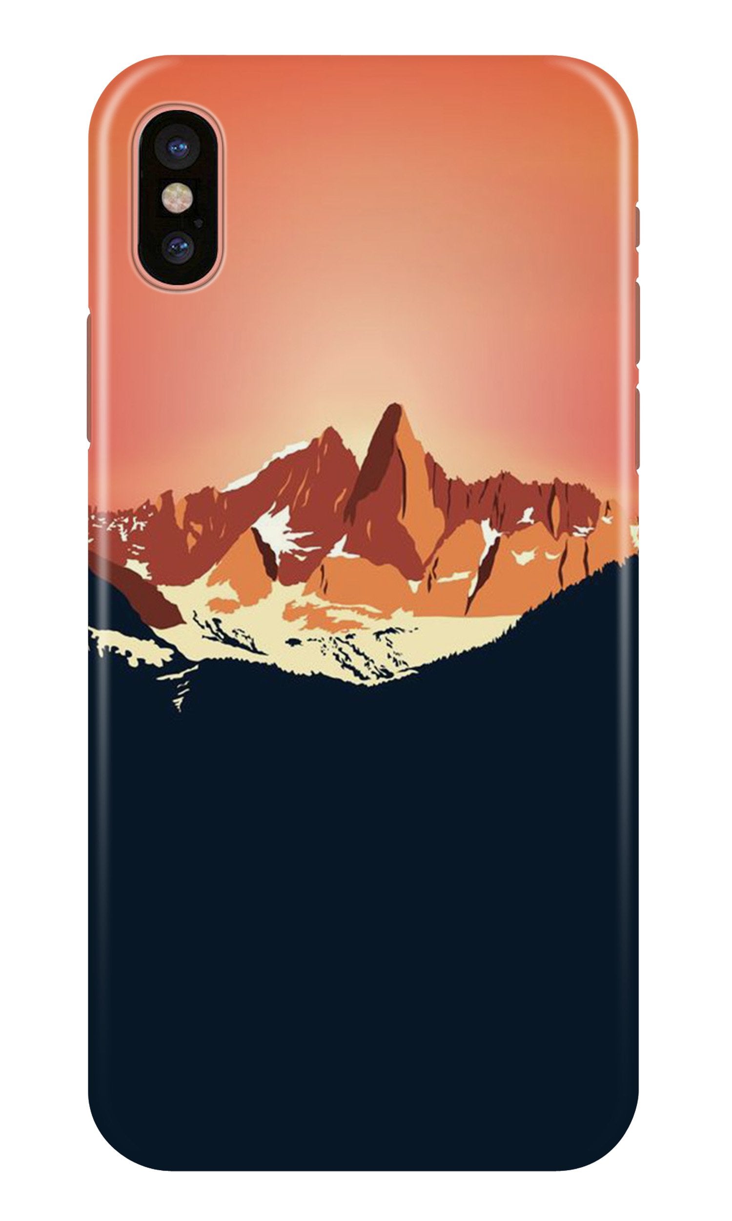 Mountains Mobile Back Case for iPhone Xs (Design - 227) Mountains Case for iPhone Xs (Design No. 227)