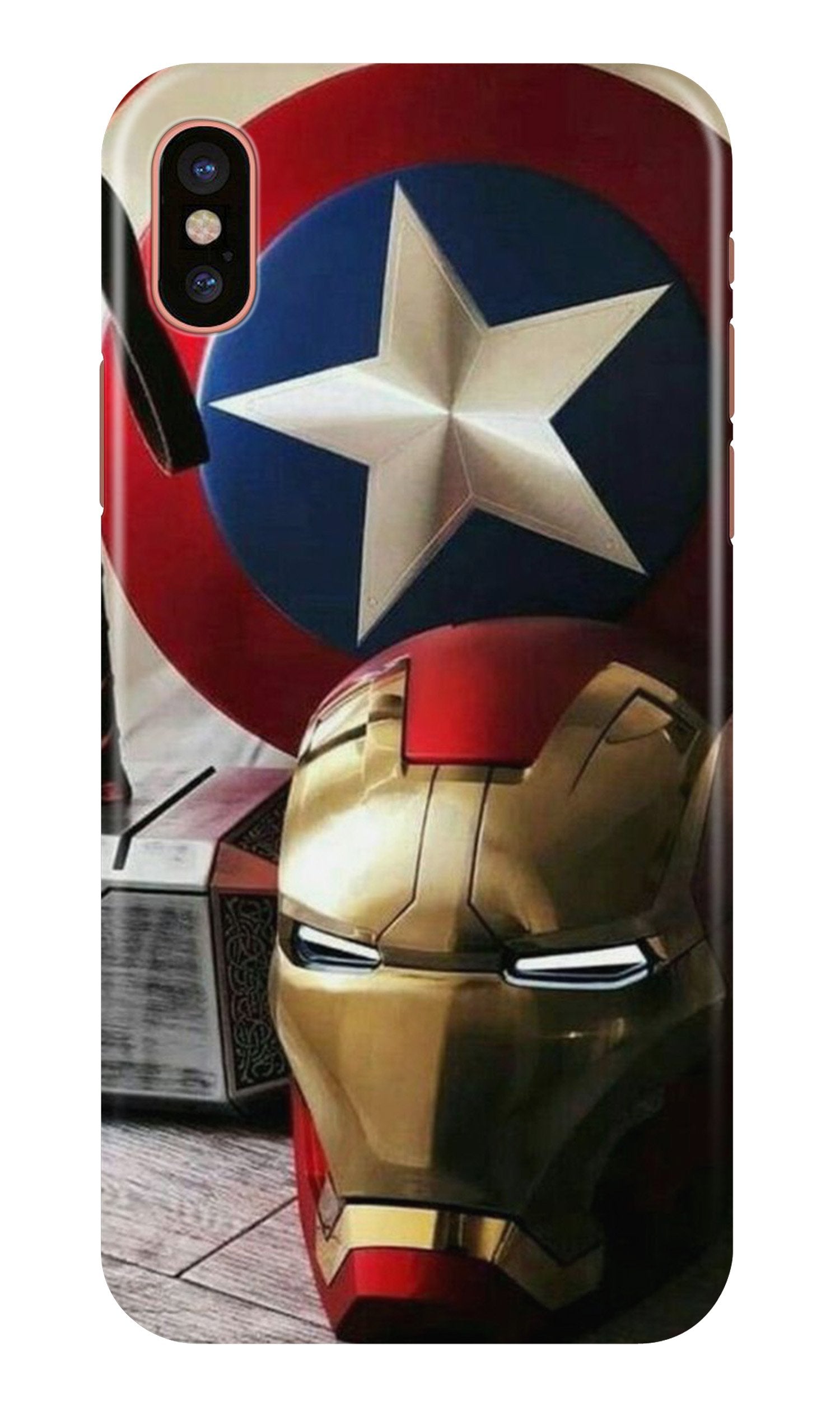 Ironman Captain America Mobile Back Case for iPhone Xs (Design - 254) Ironman Captain America Case for iPhone Xs (Design No. 254)