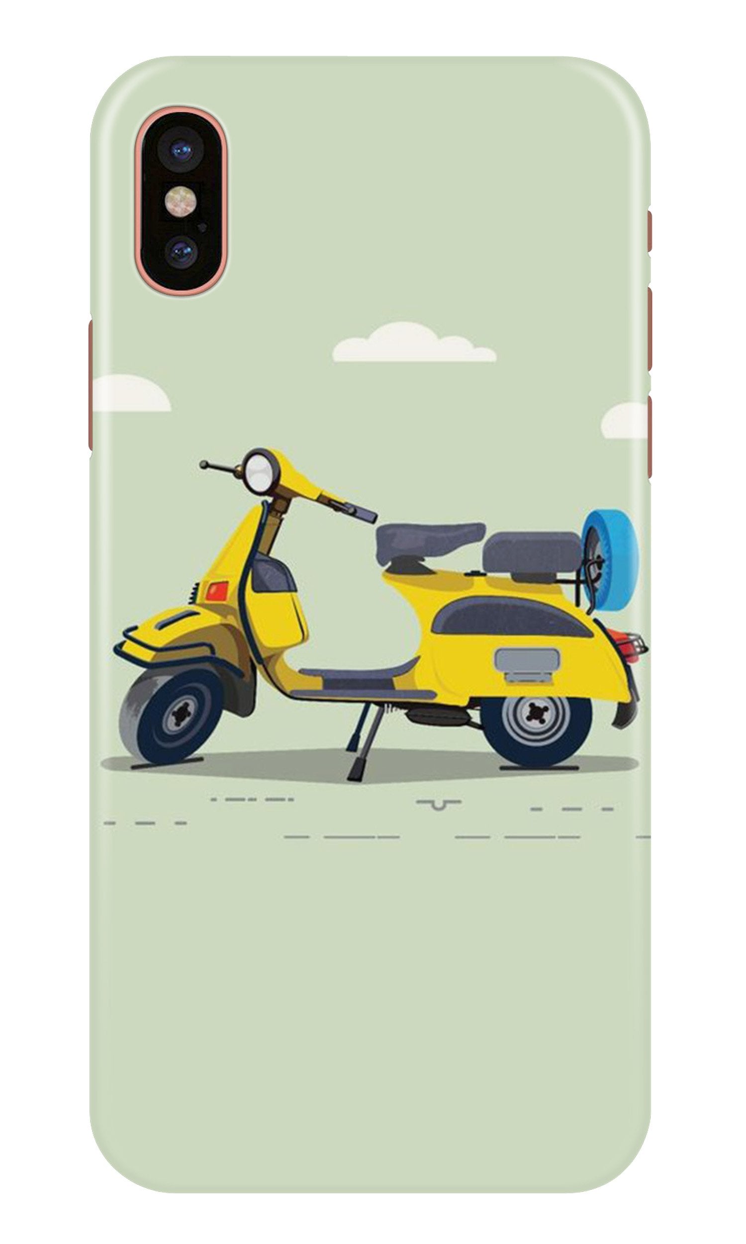 Vintage Scooter Mobile Back Case for iPhone Xs (Design - 260) Vintage Scooter Case for iPhone Xs (Design No. 260)