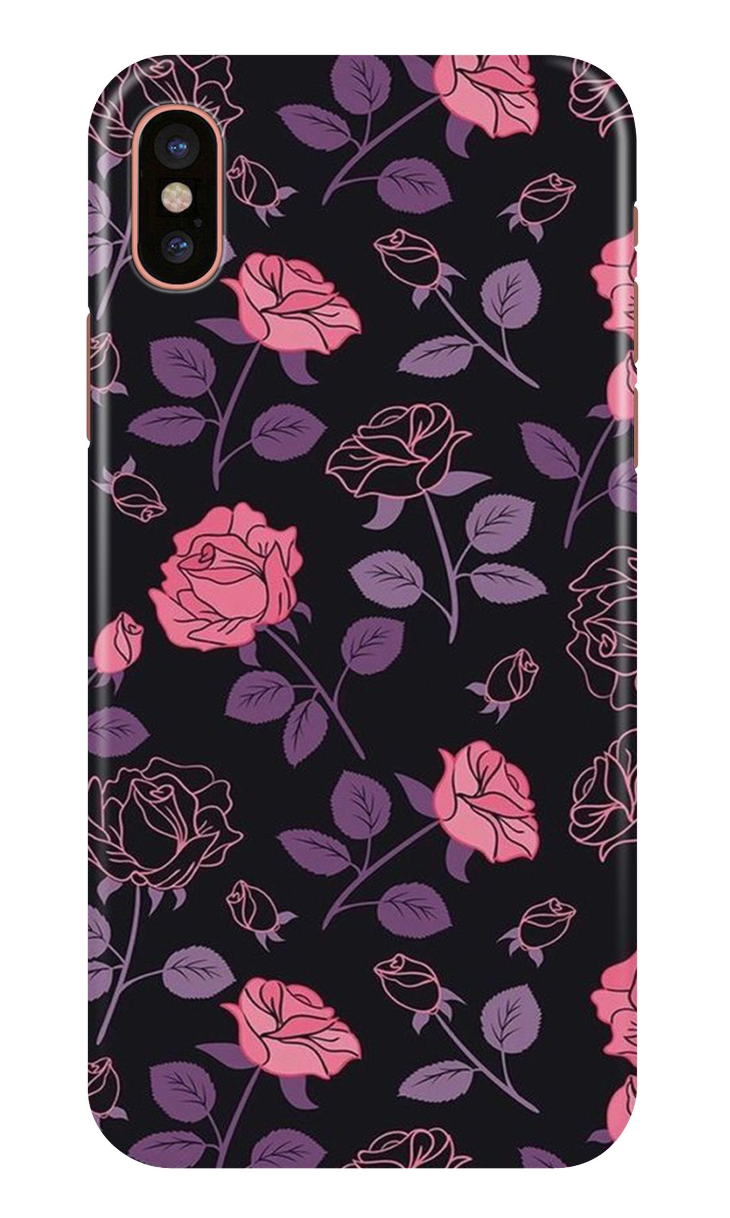 Rose Black Background Mobile Back Case for iPhone Xs Max (Design - 27) Rose Black Background Case for iPhone Xs Max