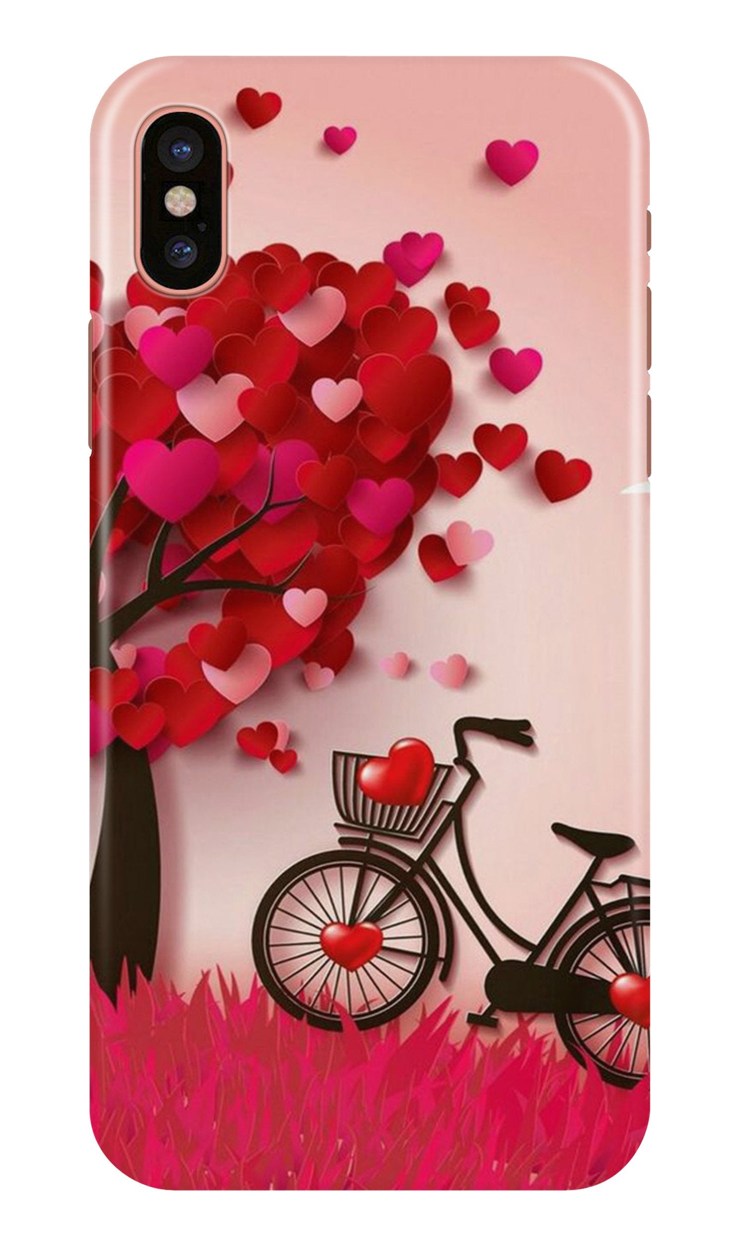 Red Heart Cycle Mobile Back Case for iPhone Xs Max (Design - 222) Red Heart Cycle Case for iPhone Xs Max (Design No. 222)