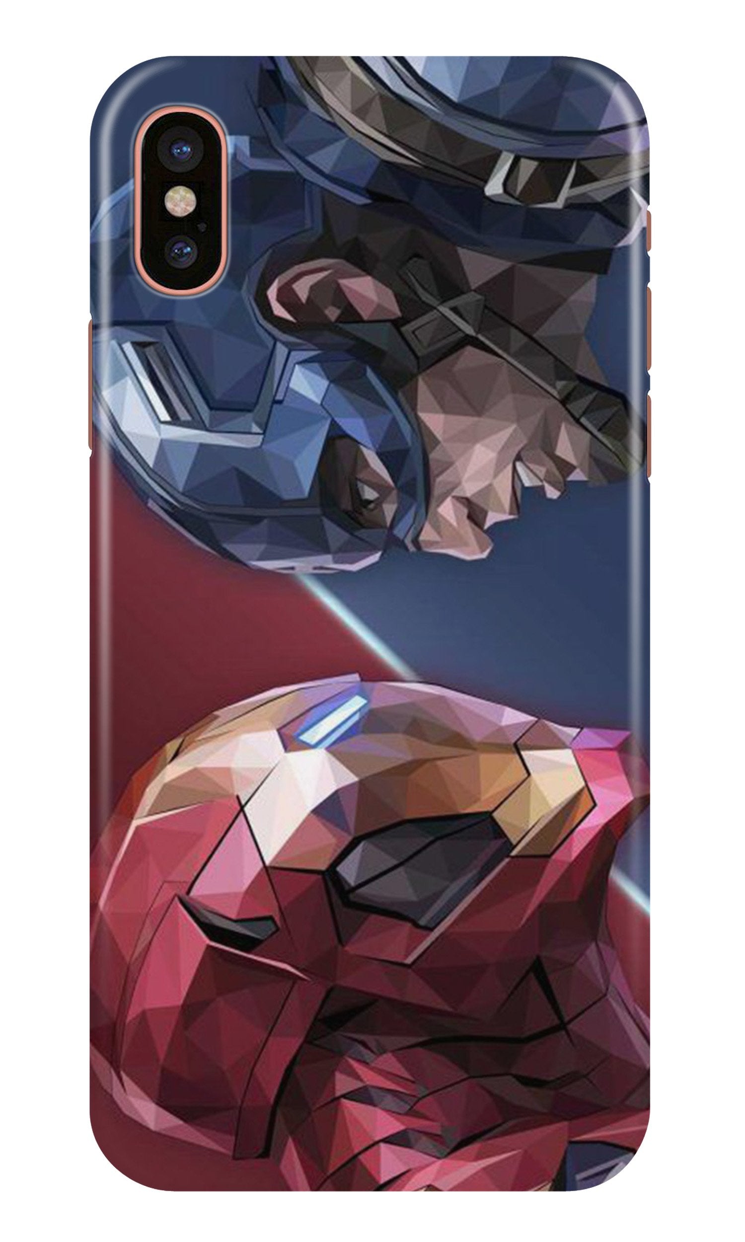 Ironman Captain America Mobile Back Case for iPhone Xs Max (Design - 245) Ironman Captain America Case for iPhone Xs Max (Design No. 245)