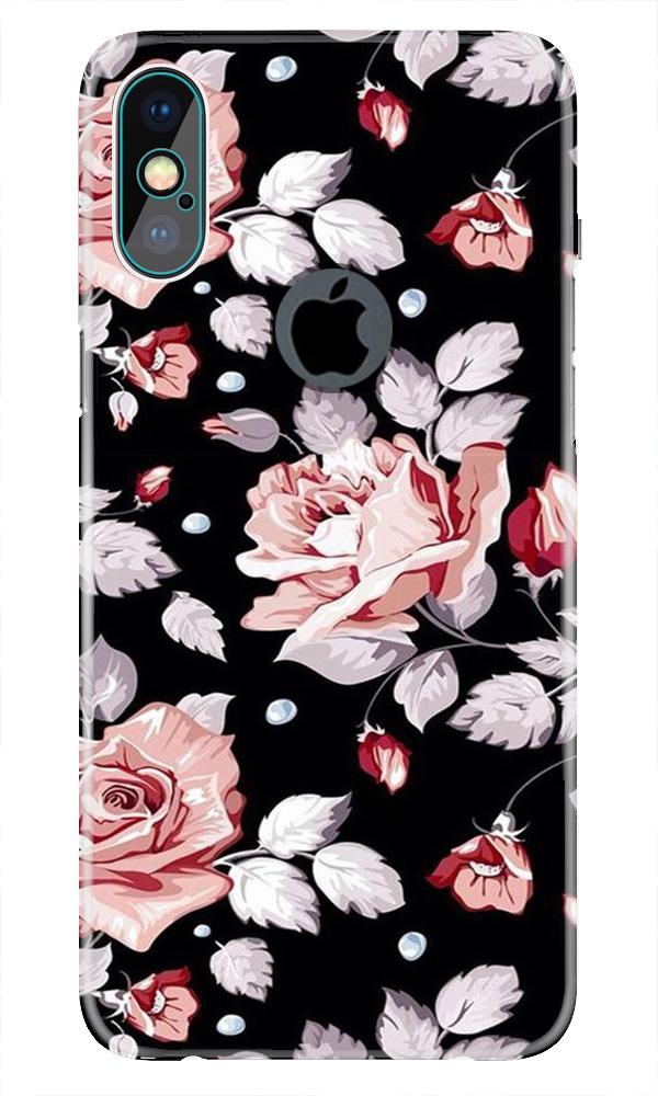 Pink rose Mobile Back Case for iPhone Xs Max logo cut (Design - 12) Pink rose Case for iPhone Xs Max logo cut