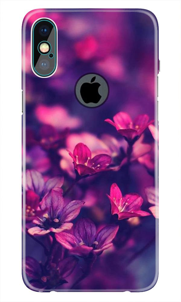 flowers Mobile Back Case for iPhone Xs Max logo cut (Design - 25) flowers Case for iPhone Xs Max logo cut