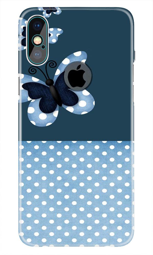 White dots Butterfly Mobile Back Case for iPhone Xs Max logo cut (Design - 31) White dots Butterfly Case for iPhone Xs Max logo cut