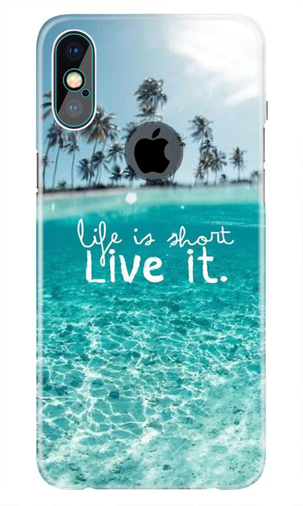 Life is short live it Mobile Back Case for iPhone Xs Max logo cut (Design - 45) Life is short live it Case for iPhone Xs Max logo cut