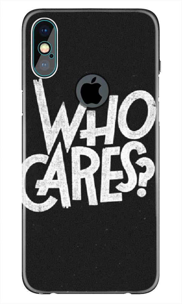 Who Cares Mobile Back Case for iPhone Xs Max logo cut (Design - 94) Who Cares Case for iPhone Xs Max logo cut