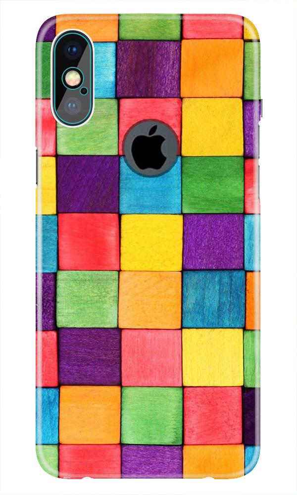 Colorful Square Mobile Back Case for iPhone Xs Max logo cut (Design - 218) Colorful Square Case for iPhone Xs Max logo cut (Design No. 218)