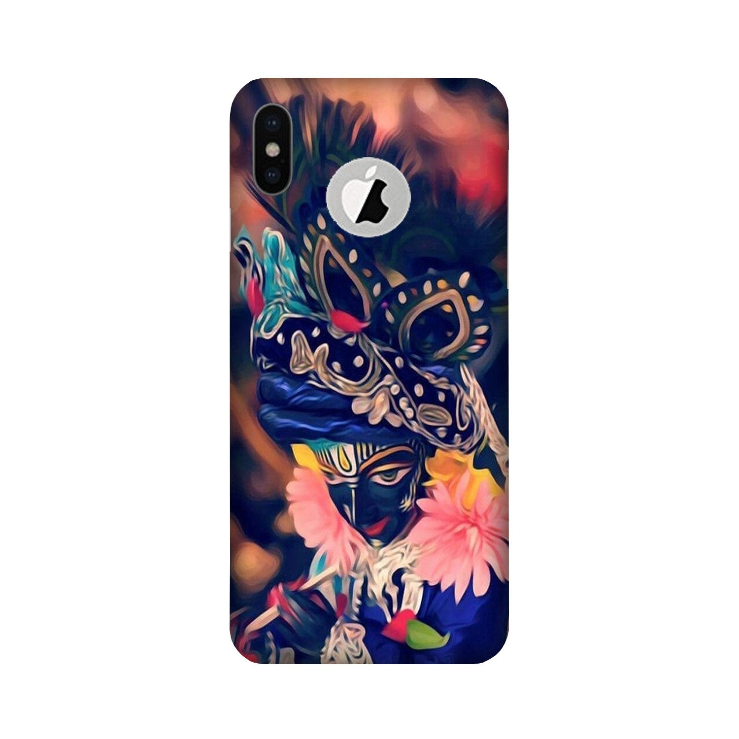Lord Krishna Mobile Back Case for iPhone Xs logo cut (Design - 16) Lord Krishna Case for iPhone Xs logo cut