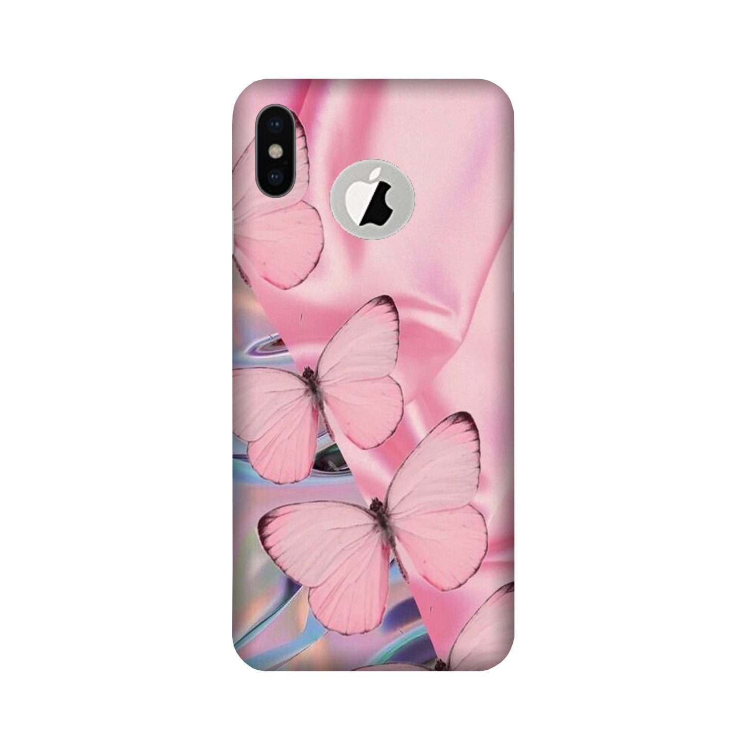 Butterflies Mobile Back Case for iPhone Xs logo cut (Design - 26) Butterflies Case for iPhone Xs logo cut