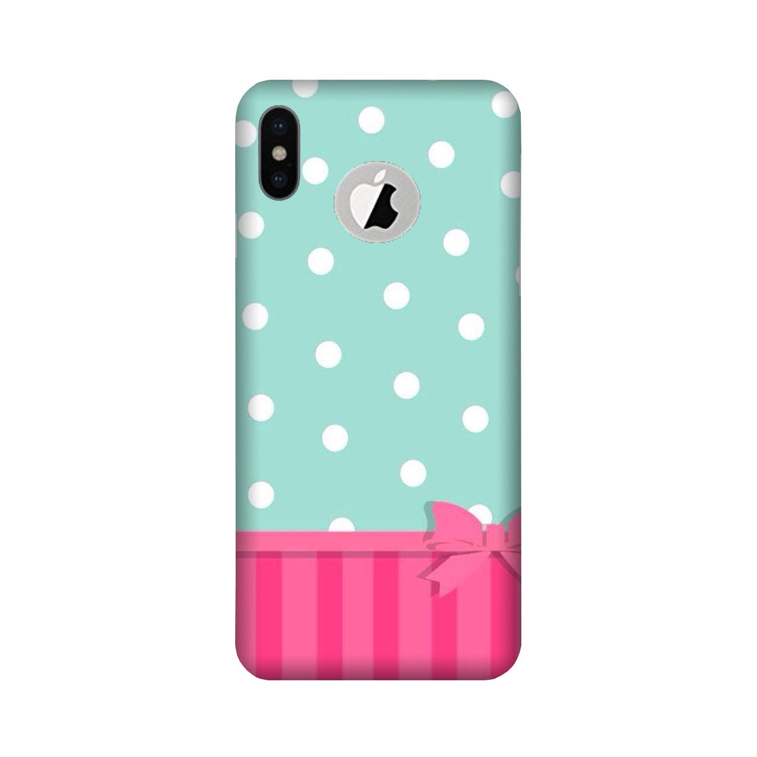 Gift Wrap Mobile Back Case for iPhone Xs logo cut (Design - 30) Gift Wrap Case for iPhone Xs logo cut