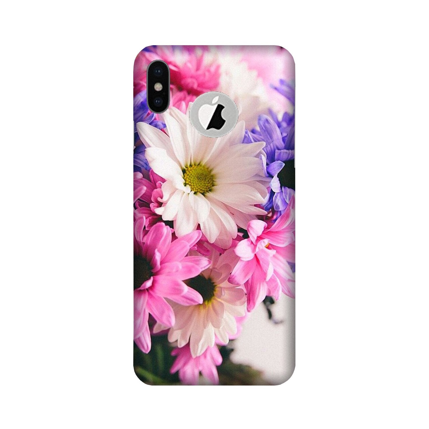 Coloful Daisy Mobile Back Case for iPhone Xs logo cut (Design - 73) Coloful Daisy Case for iPhone Xs logo cut