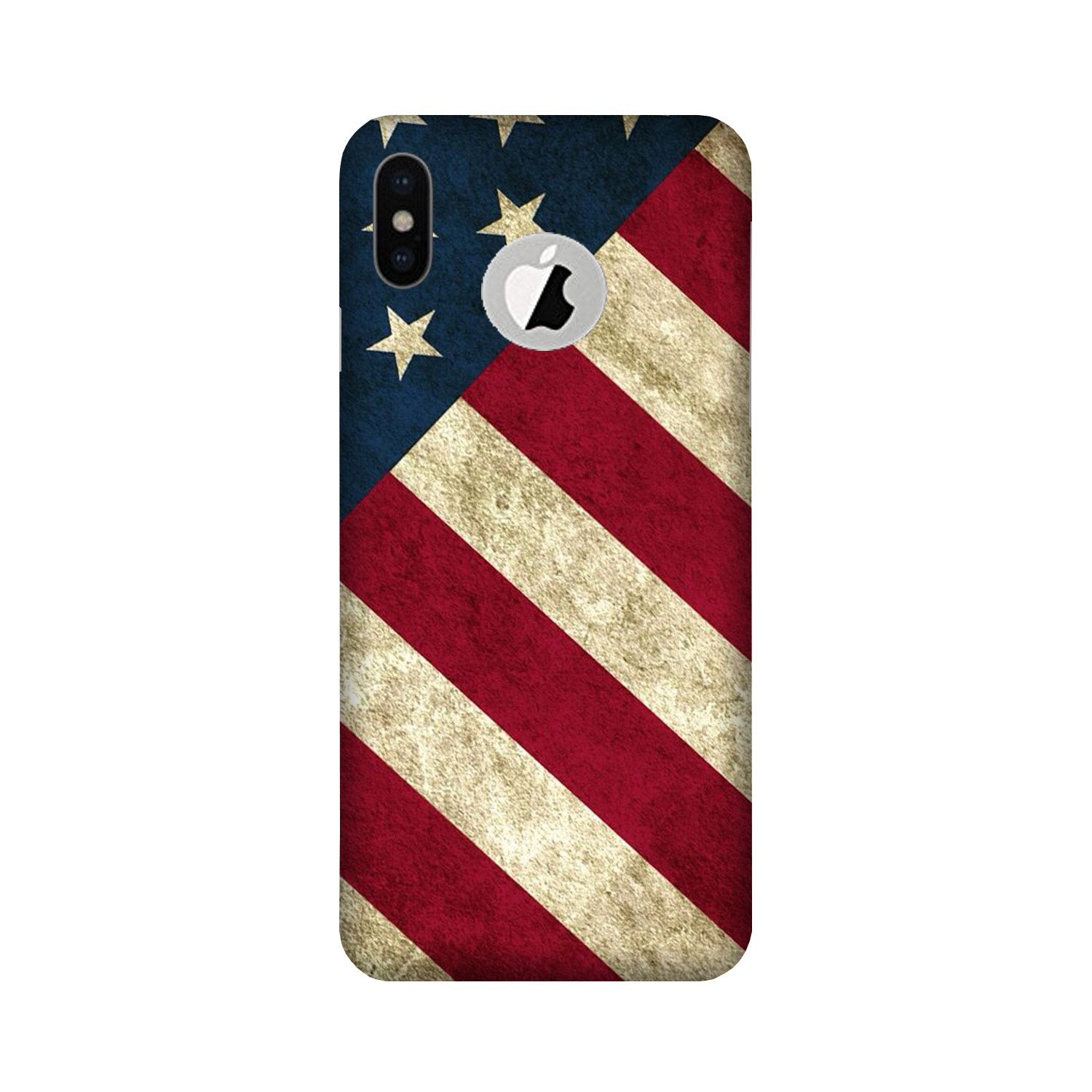 America Mobile Back Case for iPhone Xs logo cut (Design - 79) America Case for iPhone Xs logo cut