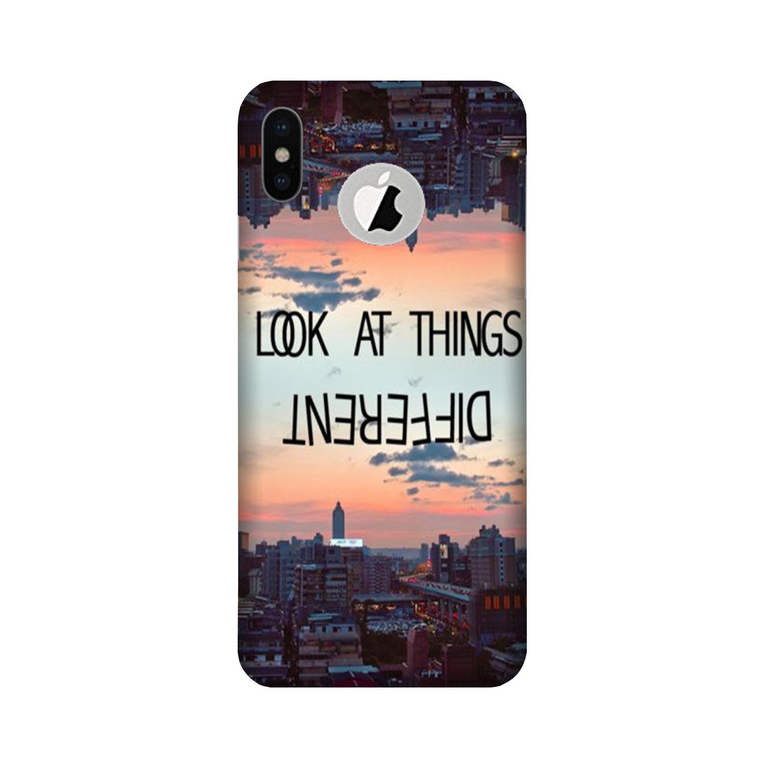 Look at things different Mobile Back Case for iPhone Xs logo cut (Design - 99) Look at things different Case for iPhone Xs logo cut