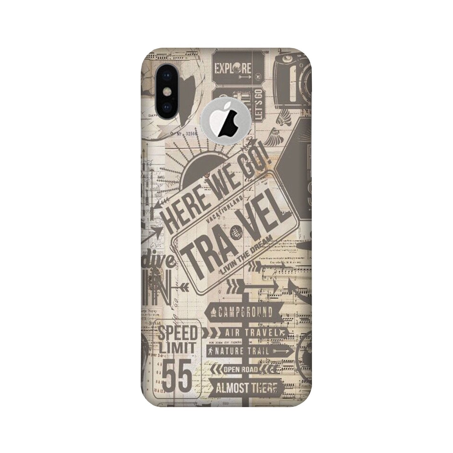 Travel Mobile Back Case for iPhone Xs logo cut (Design - 104) Travel Case for iPhone Xs logo cut (Design - 104)